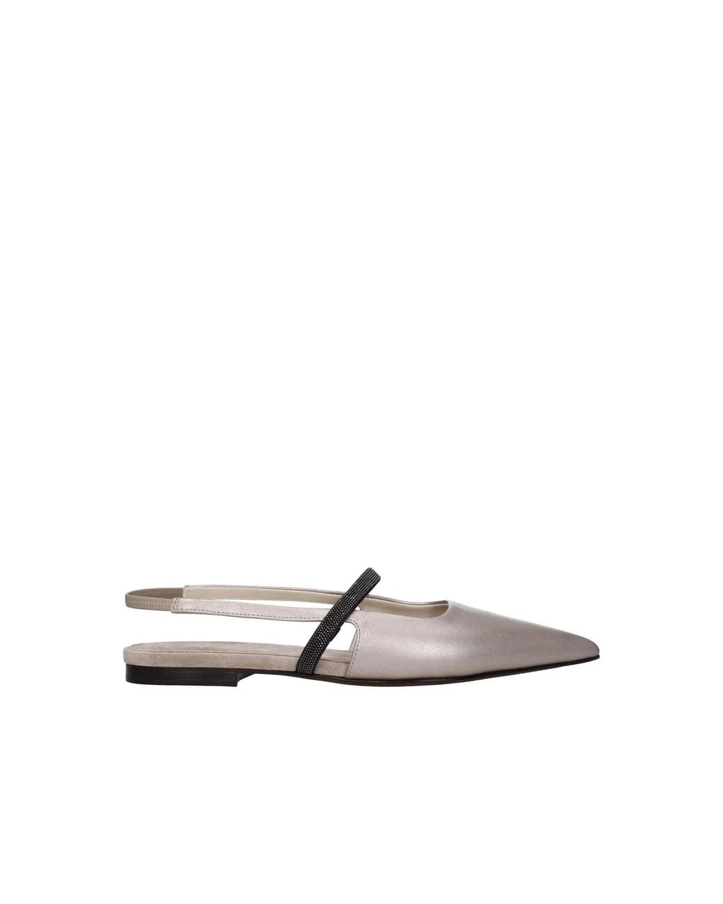 Brunello Cucinelli Natural Slingback Flats