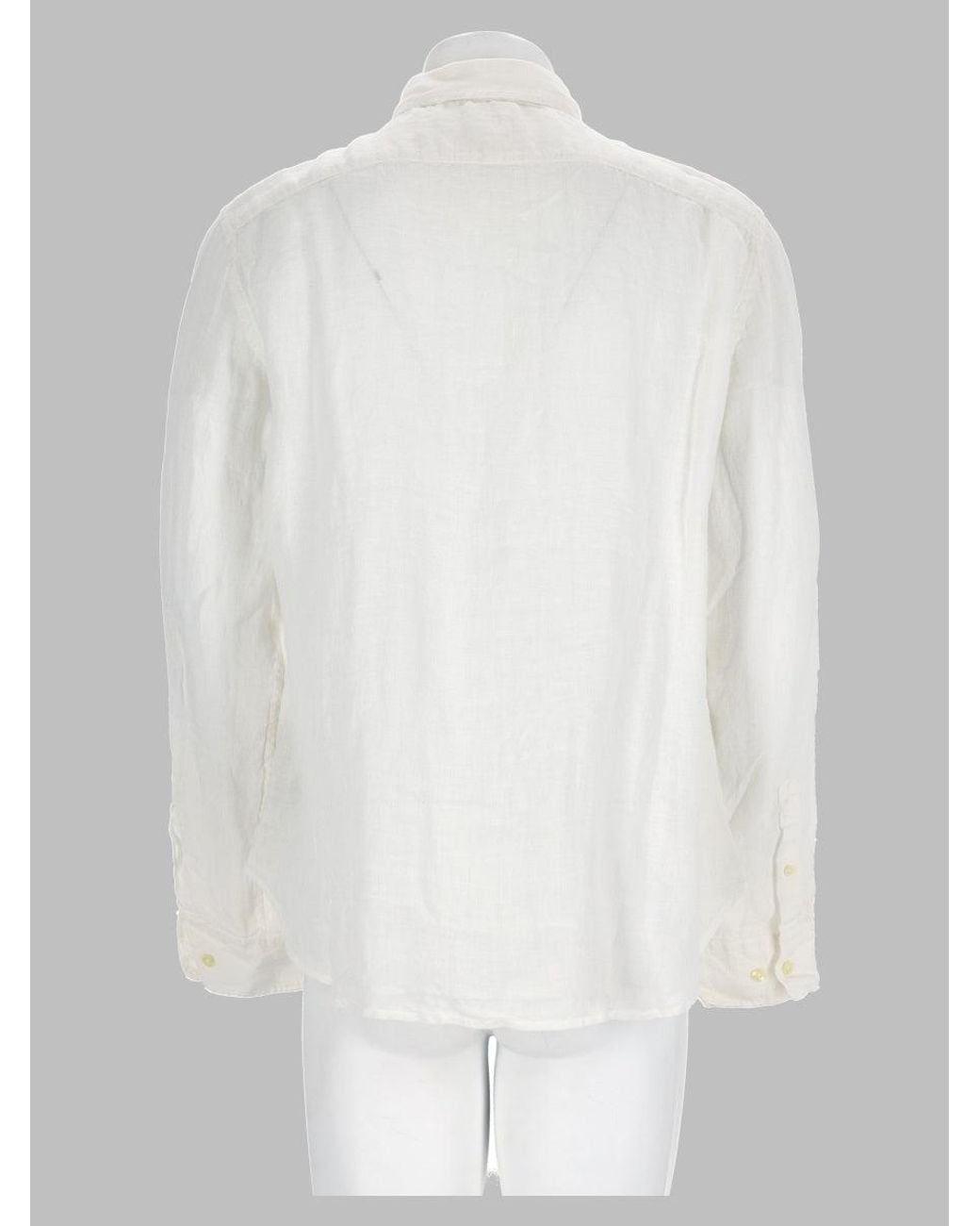 120% Lino White 100% Linen Shirt for men