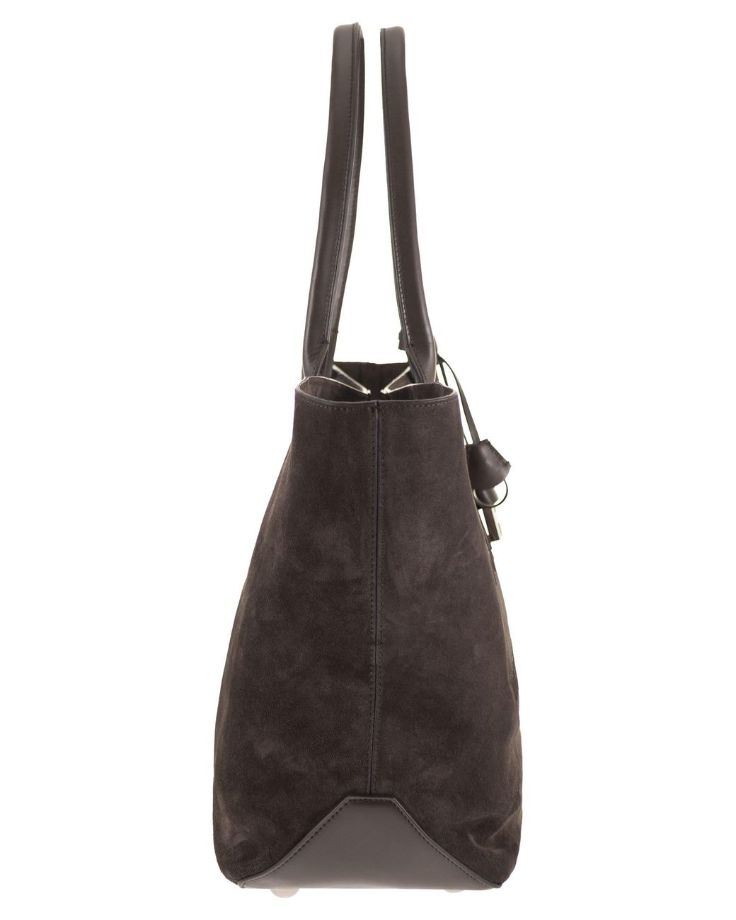 Hogan Black Suede Shopping Bag With Embossed Logo