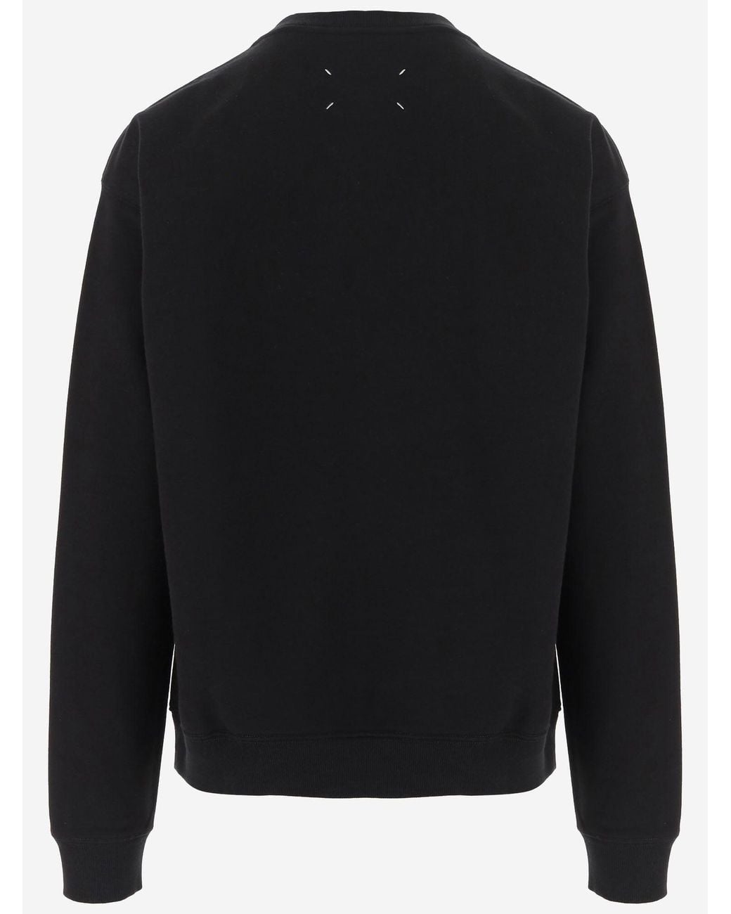 Maison Margiela Black Cotton Crewneck Sweatshirt Sweatshirts