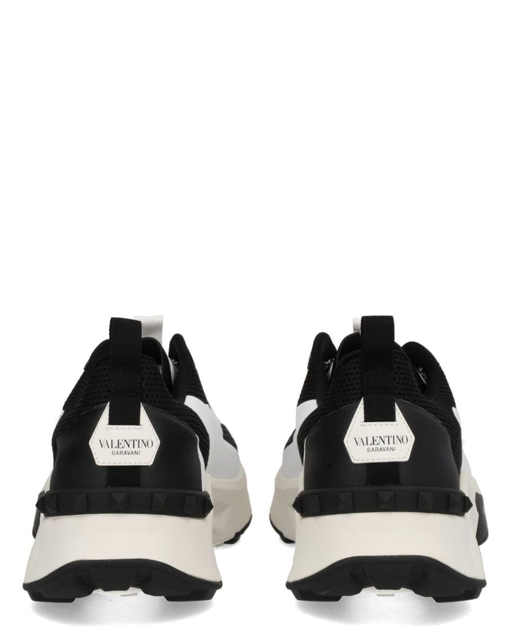 Valentino Garavani Black Leather Low-Top Sneakers for men
