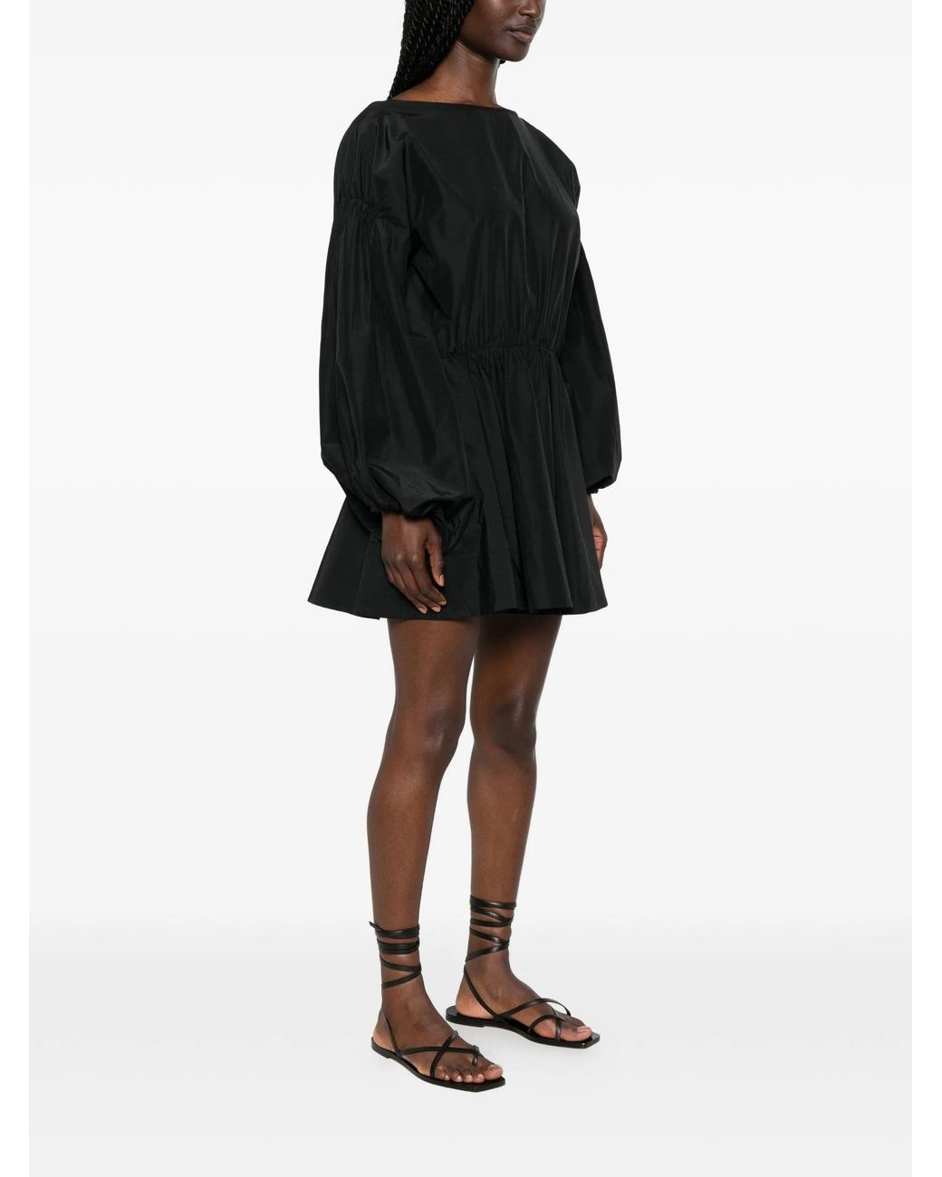 ANDAMANE Black Clara Open Back Flared Playsuit