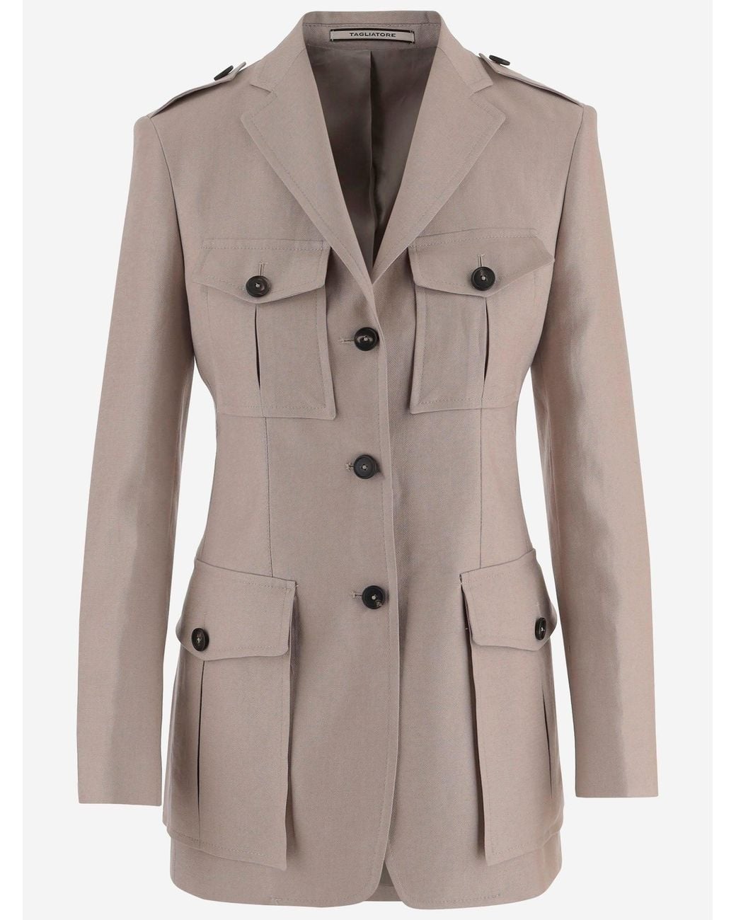 Tagliatore Gray Linen Jacket