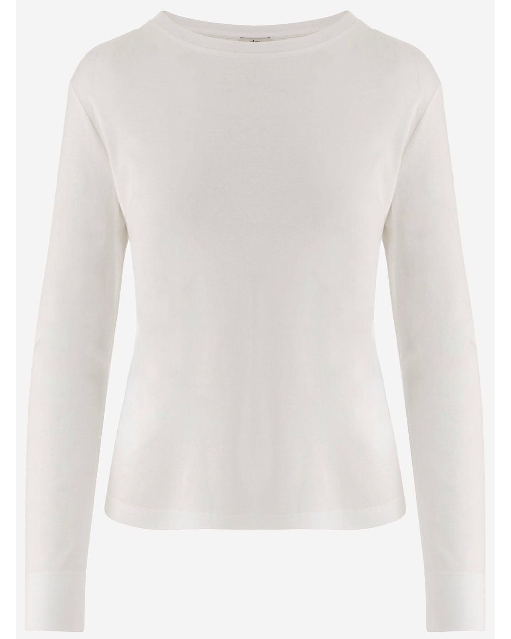 Max Mara White Max Mara T-Shirt Cotton-Blend T-Shirts & Jerseys