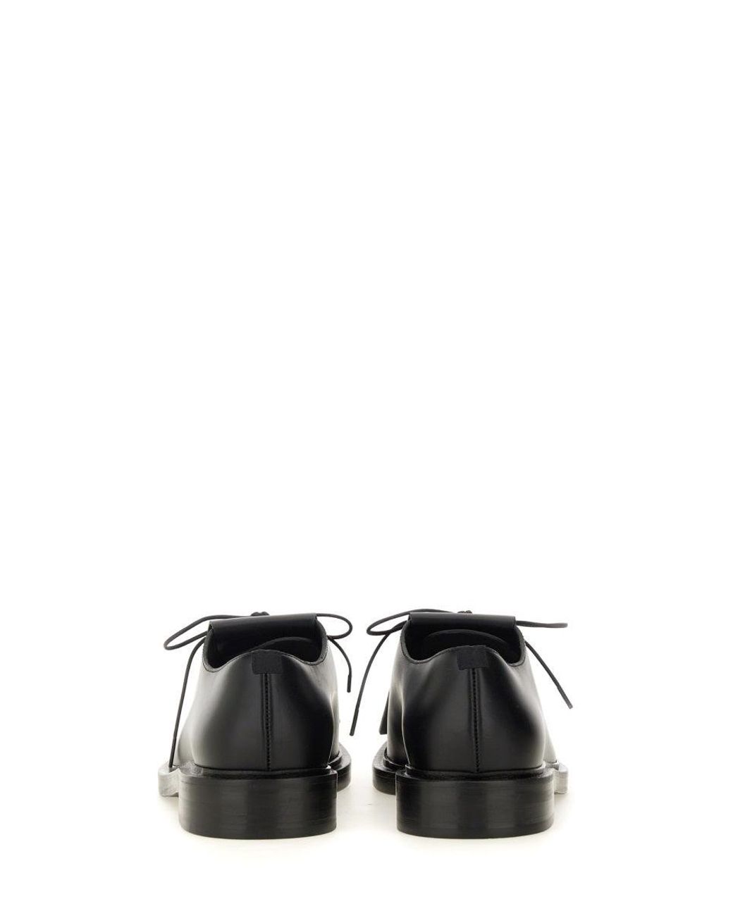 Max Mara Black Elegant Leather Derby Dress Shoes For