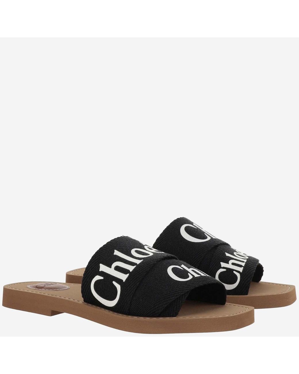 Chloé Black Woody Flat Sandals