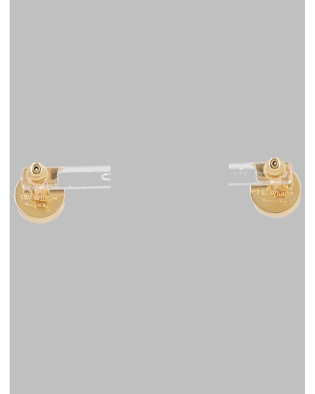 Off-White c/o Virgil Abloh Gray Earrings Round Arrow Brass