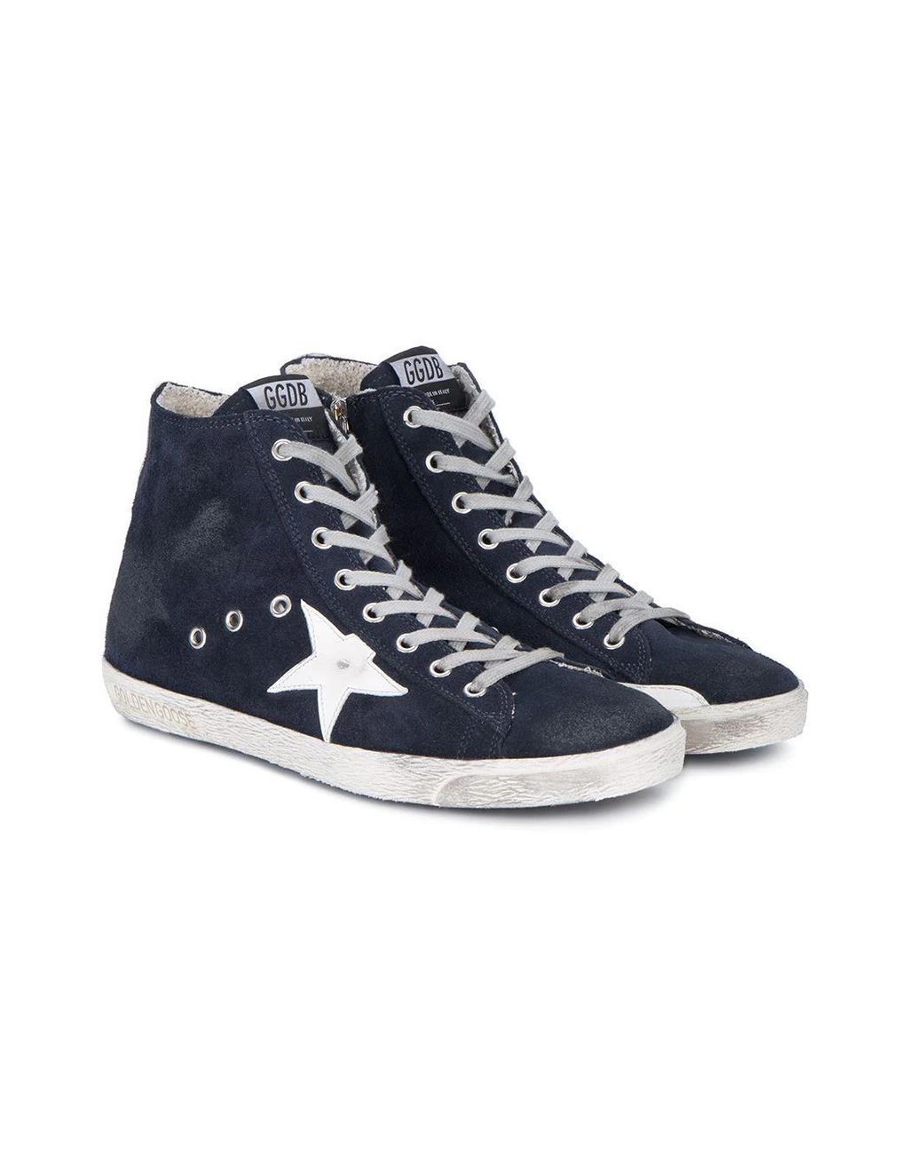Golden Goose Deluxe Brand Blue Francy Classic Suede Upper Shiny Leather Star