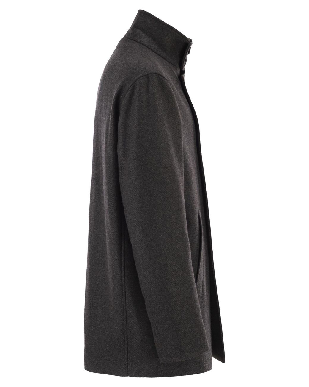 Herno Black Double-Breasted Coat for men