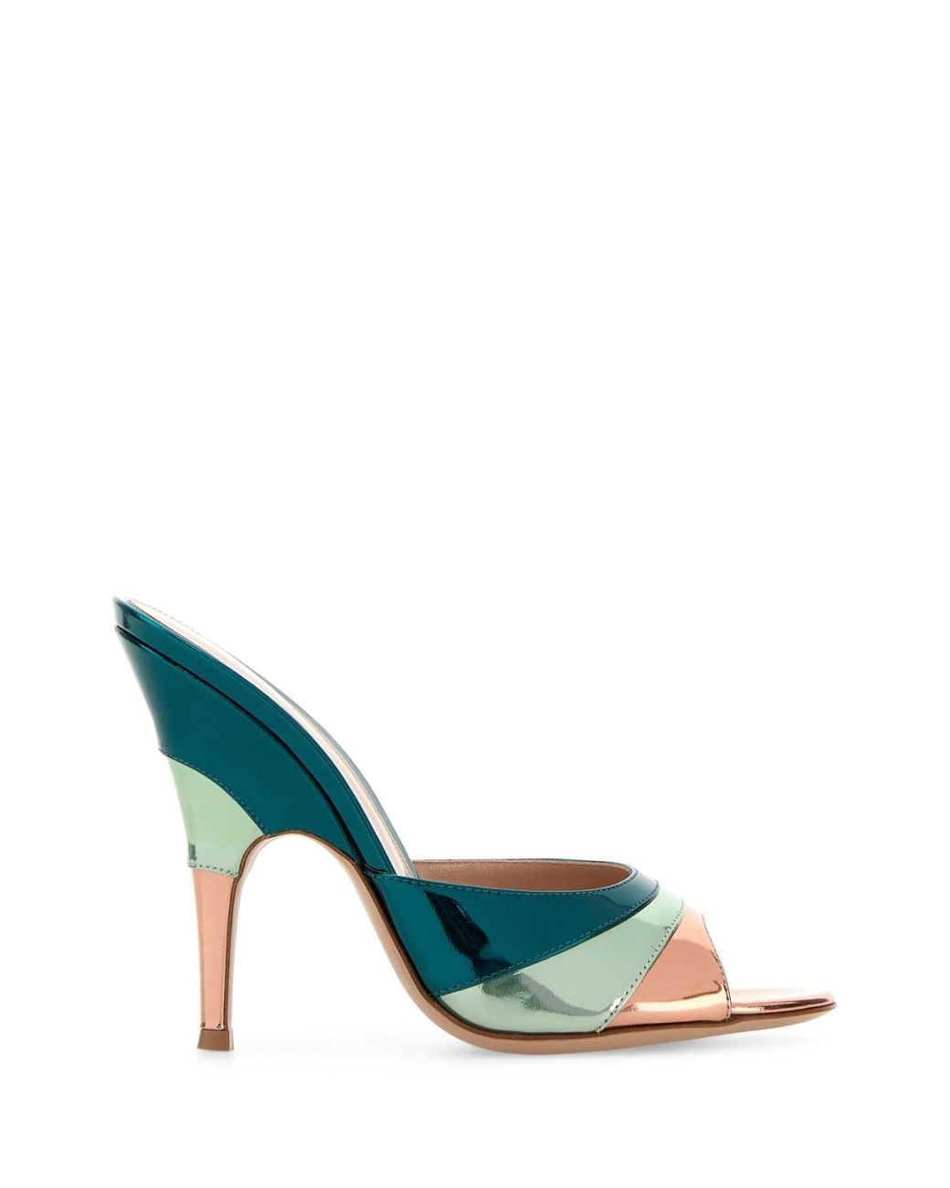Gianvito Rossi Green Leather Marea Mules