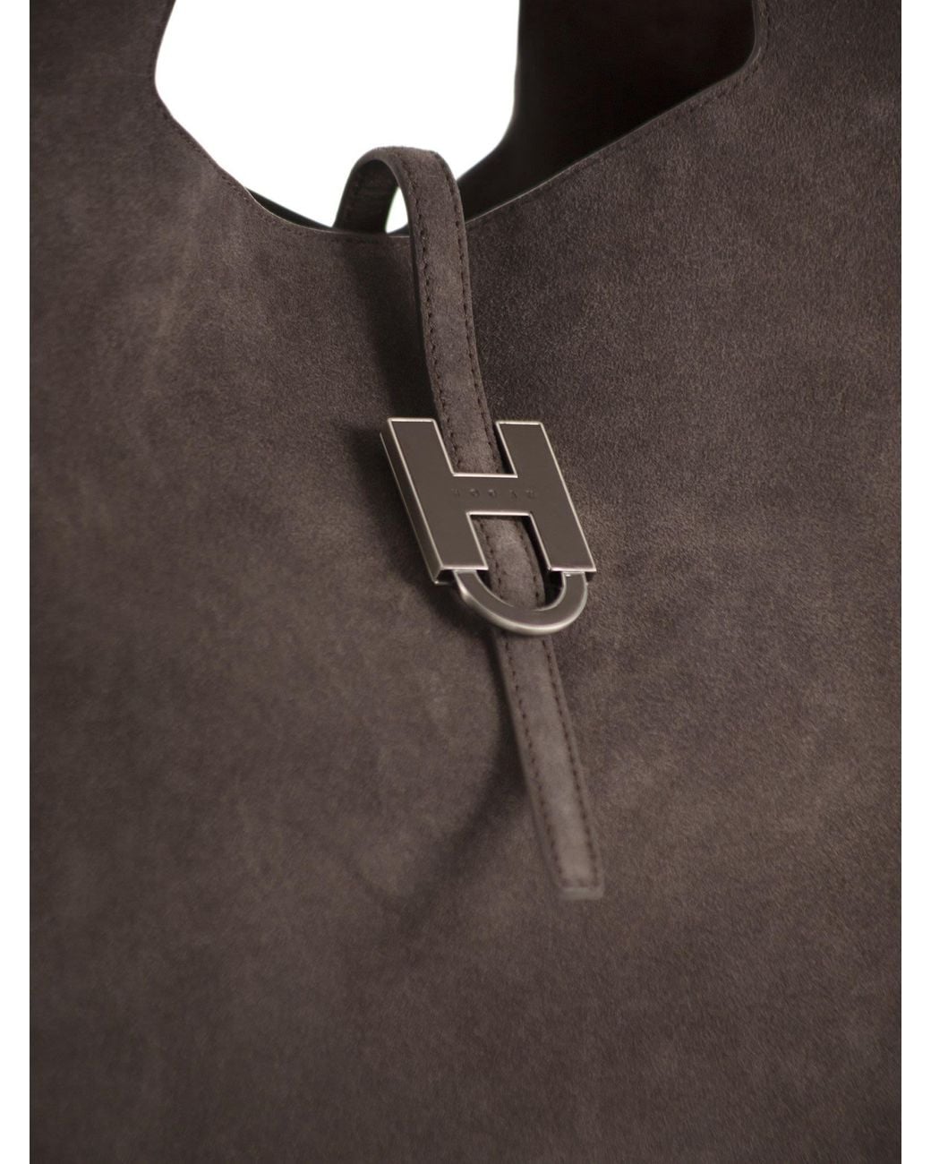 Hogan Brown Suede Shopping Bag