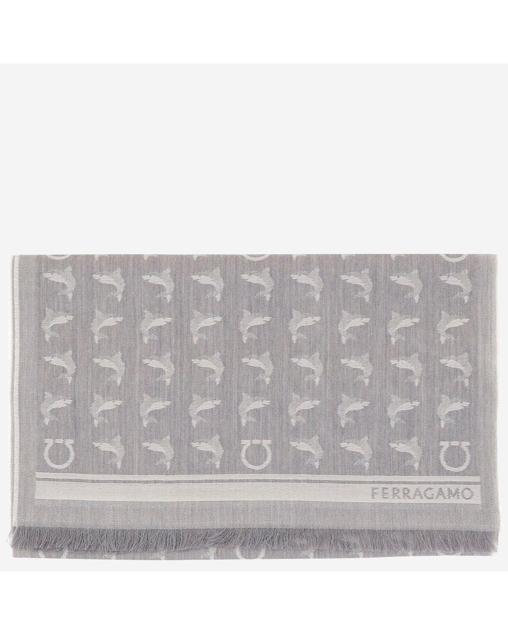 Ferragamo Gray Scarf Wool for men