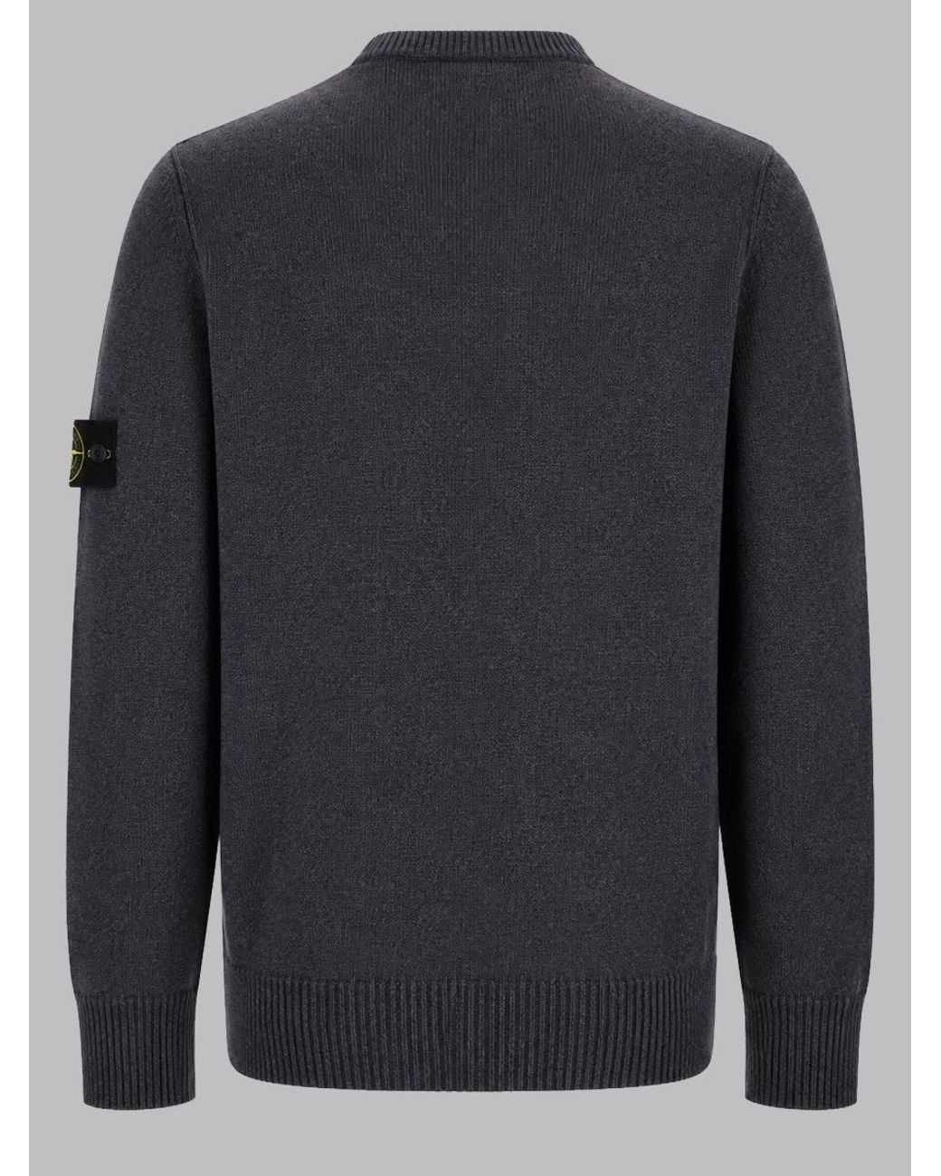 Stone Island Gray Crewneck Wool Sweater for men