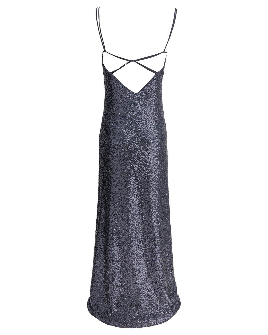 Semler Blue Long Sequined Dress Dresses