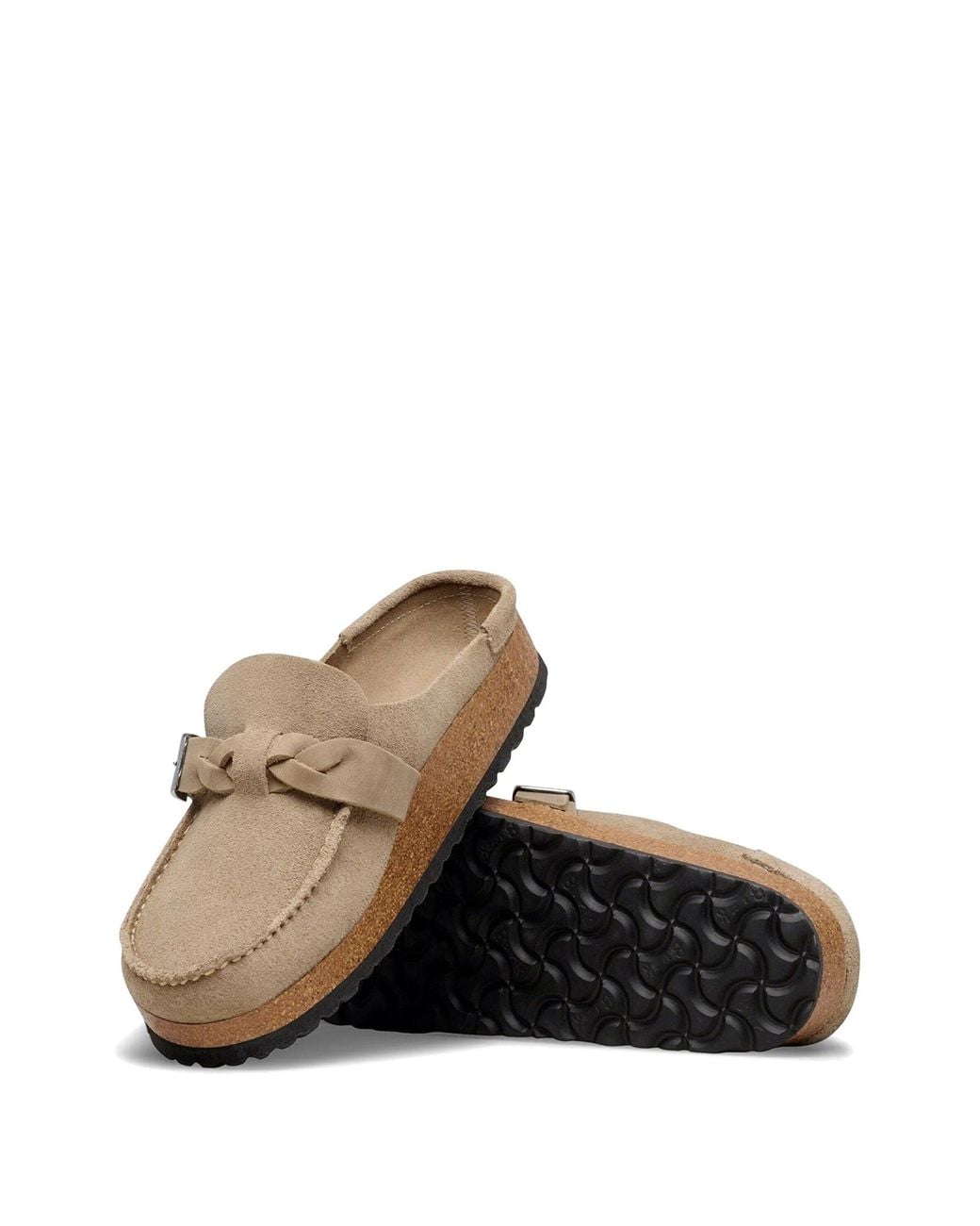 Birkenstock White Buckley Braided Taupe, Suede Leather
