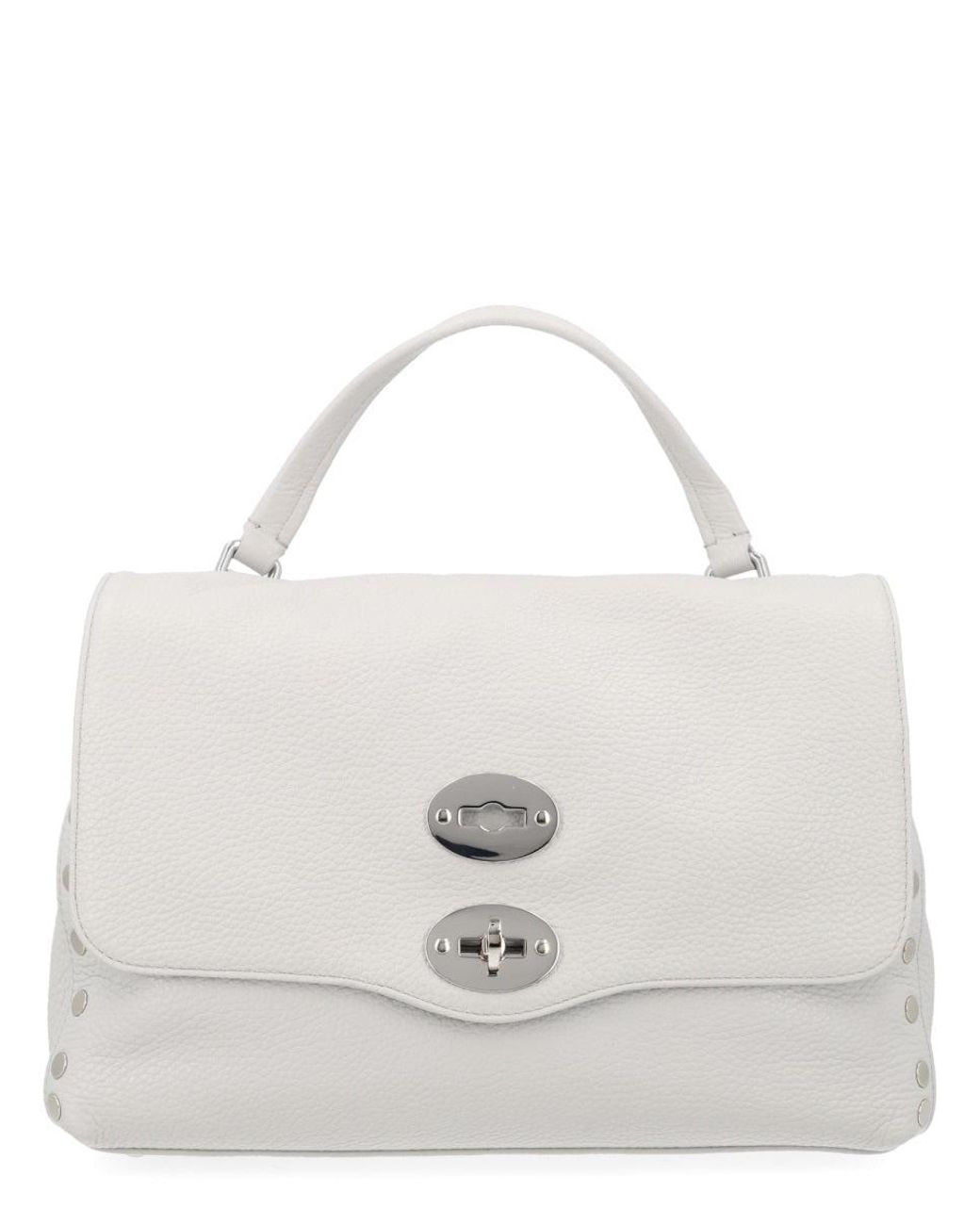 Zanellato White Leather Top Handle Satchel Bag