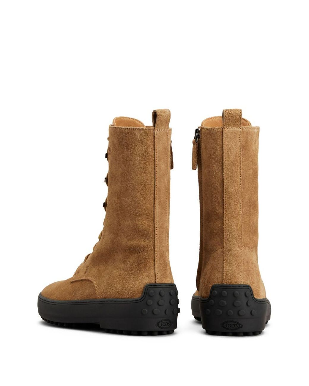Tod's Brown Gommino Leather Laced Boots