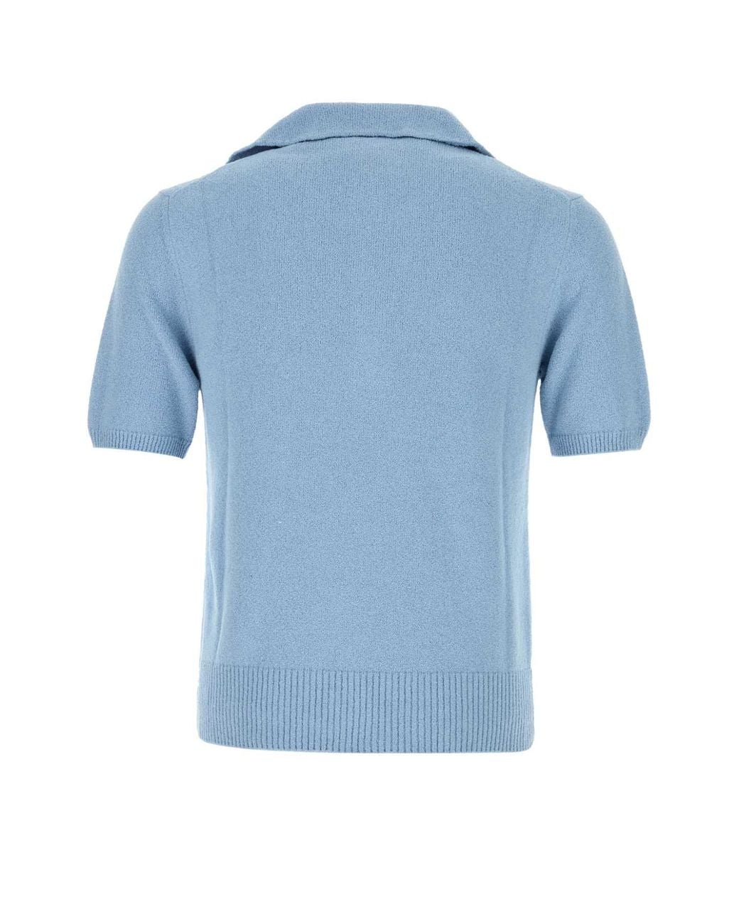 Dolce & Gabbana Blue Cotton Blend Polo Shirt