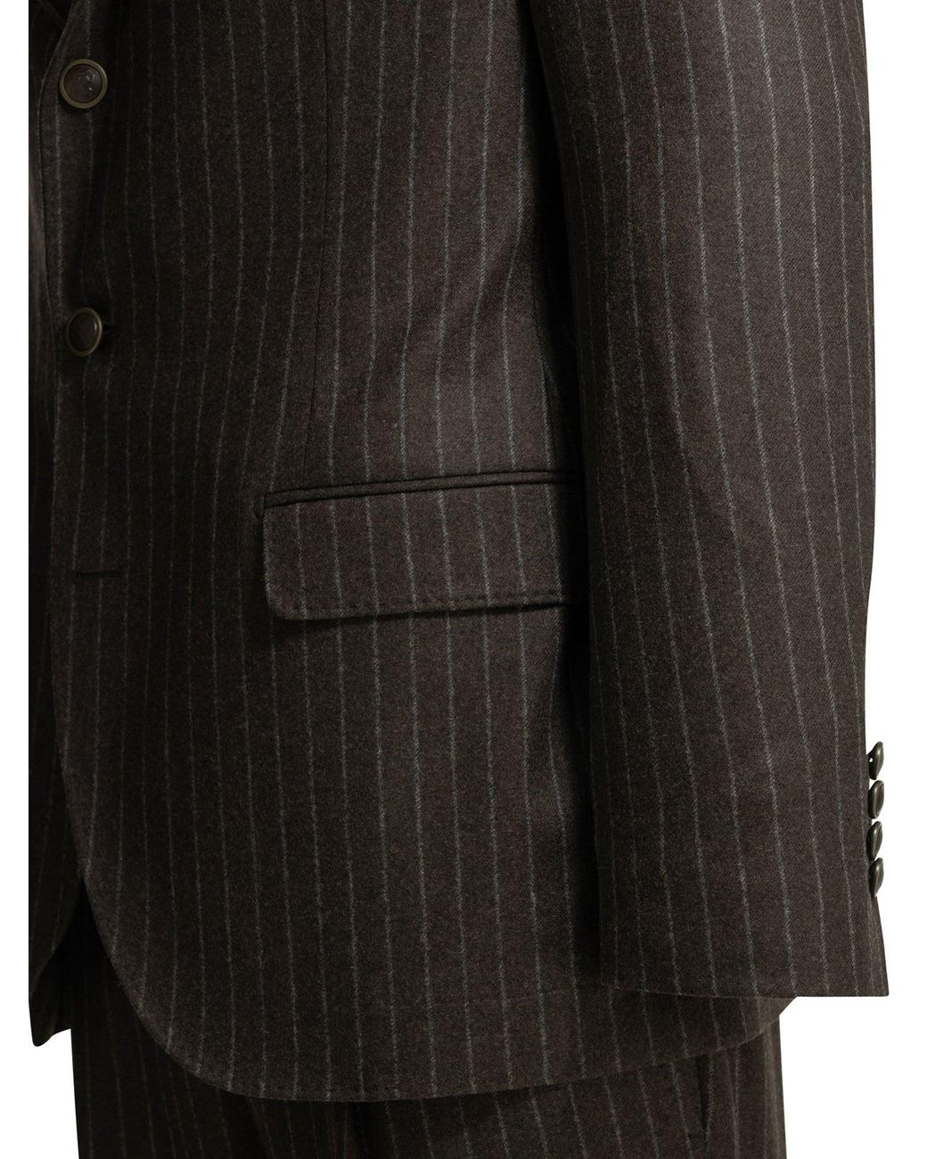 Brunello Cucinelli Black Formal Pinstripe Suit for men