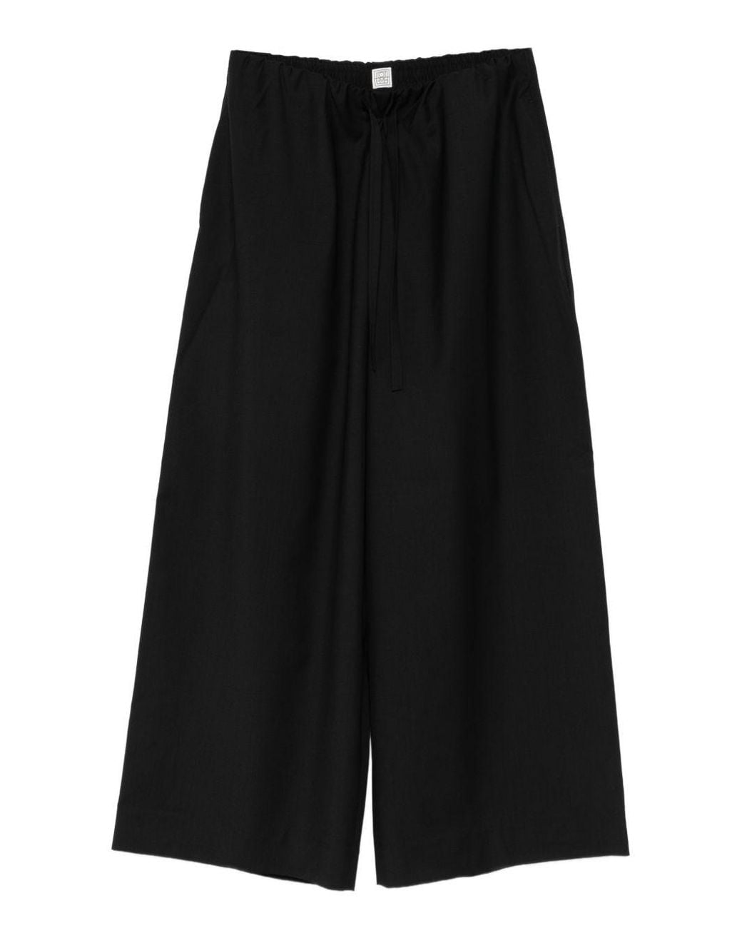 Totême Black Wool Drawstring Trousers
