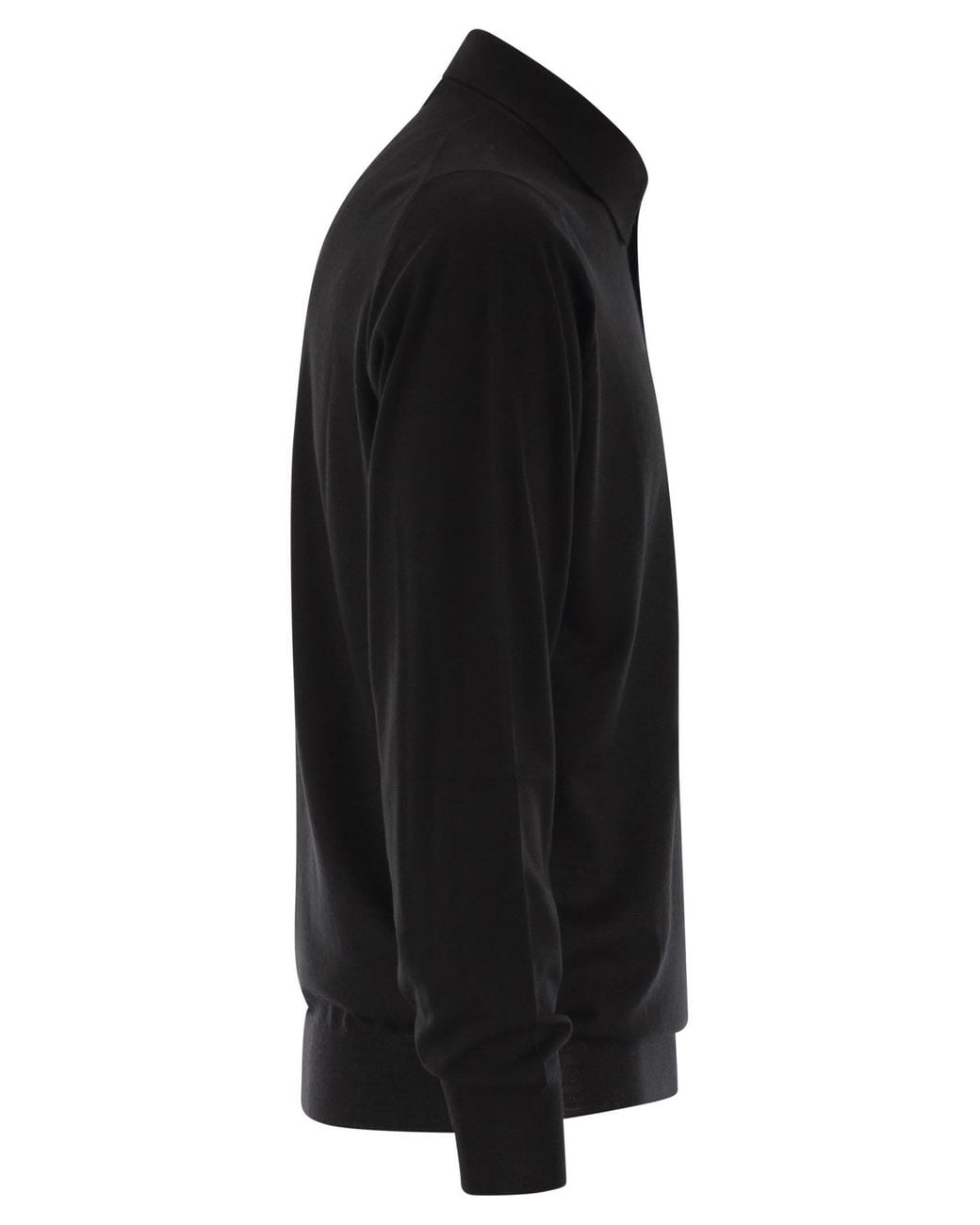 Fedeli Virgin Wool Polo Shirt in het Black voor heren