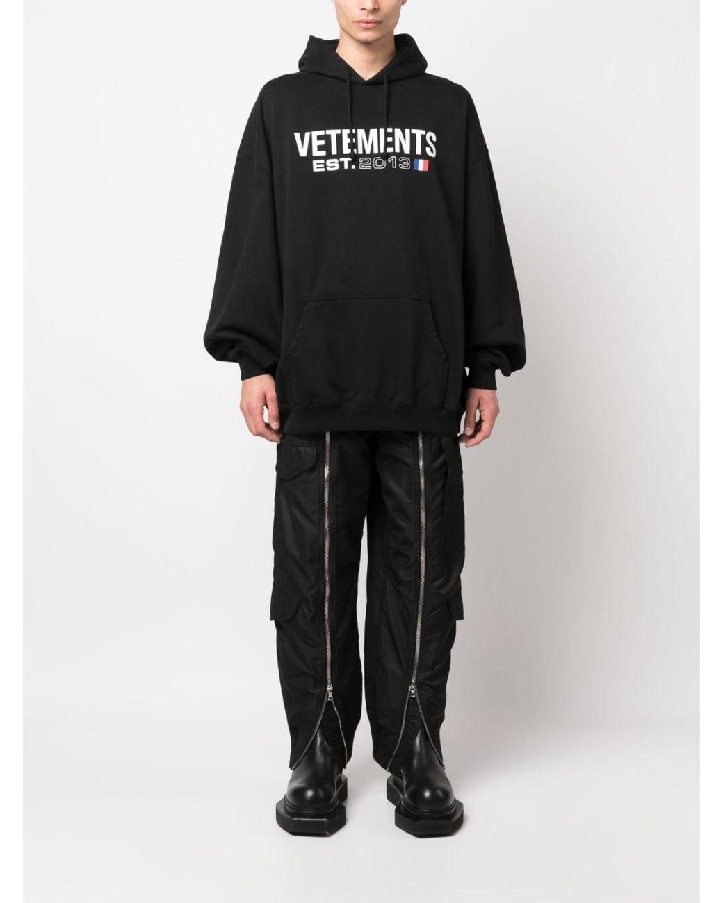 Vetements Black Logo Cotton Hoodie