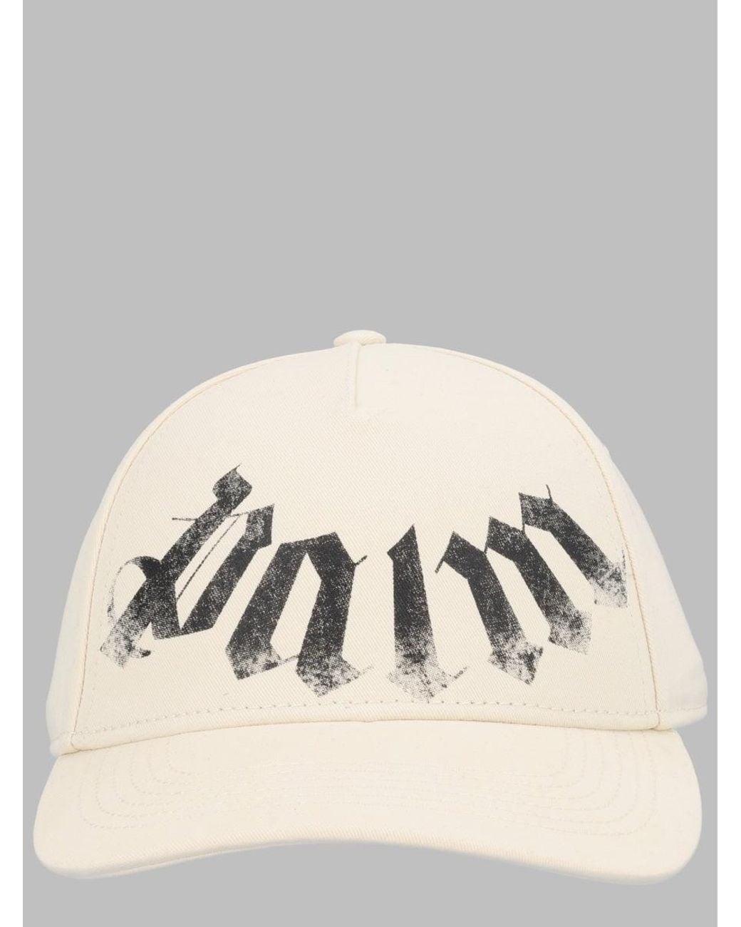 Palm Angels Natural Baseball Hat Maxi Logo Cotton