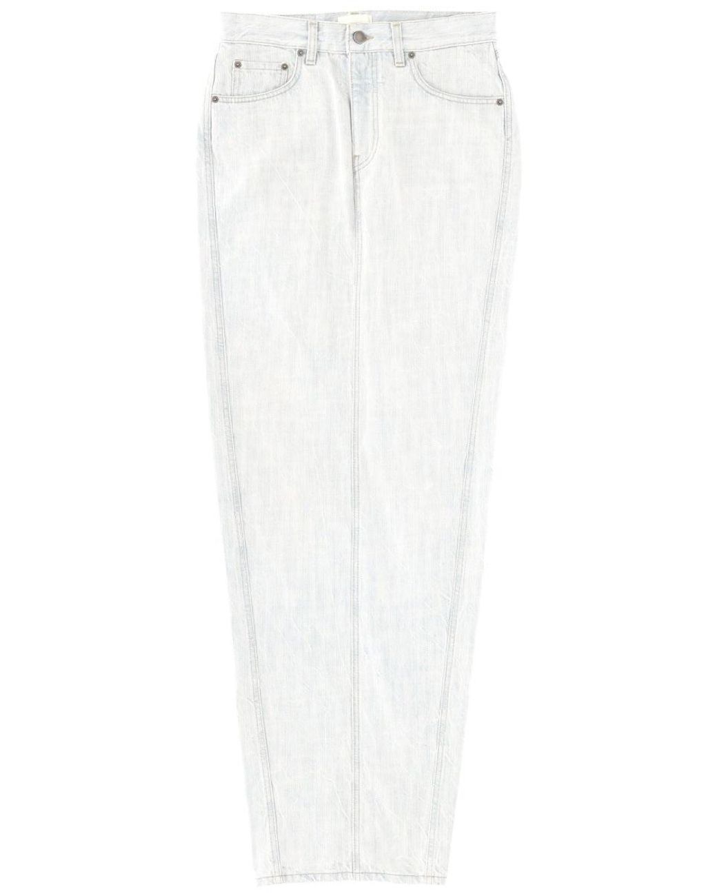 Haikure White Long Denim Skirt