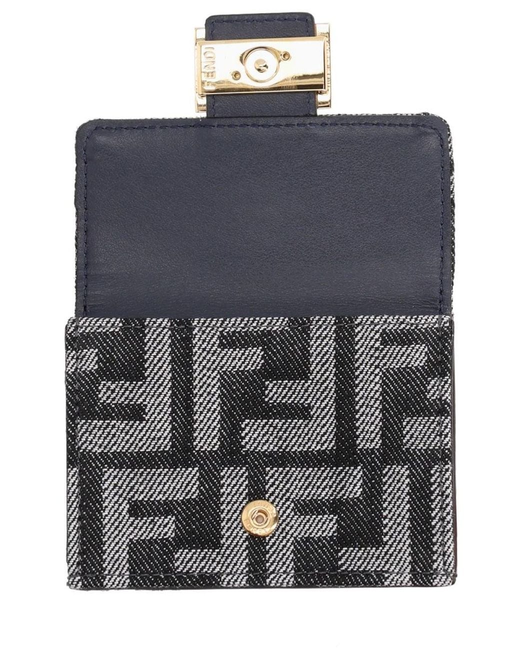 Fendi Black "Trifold Baguette" Wallet