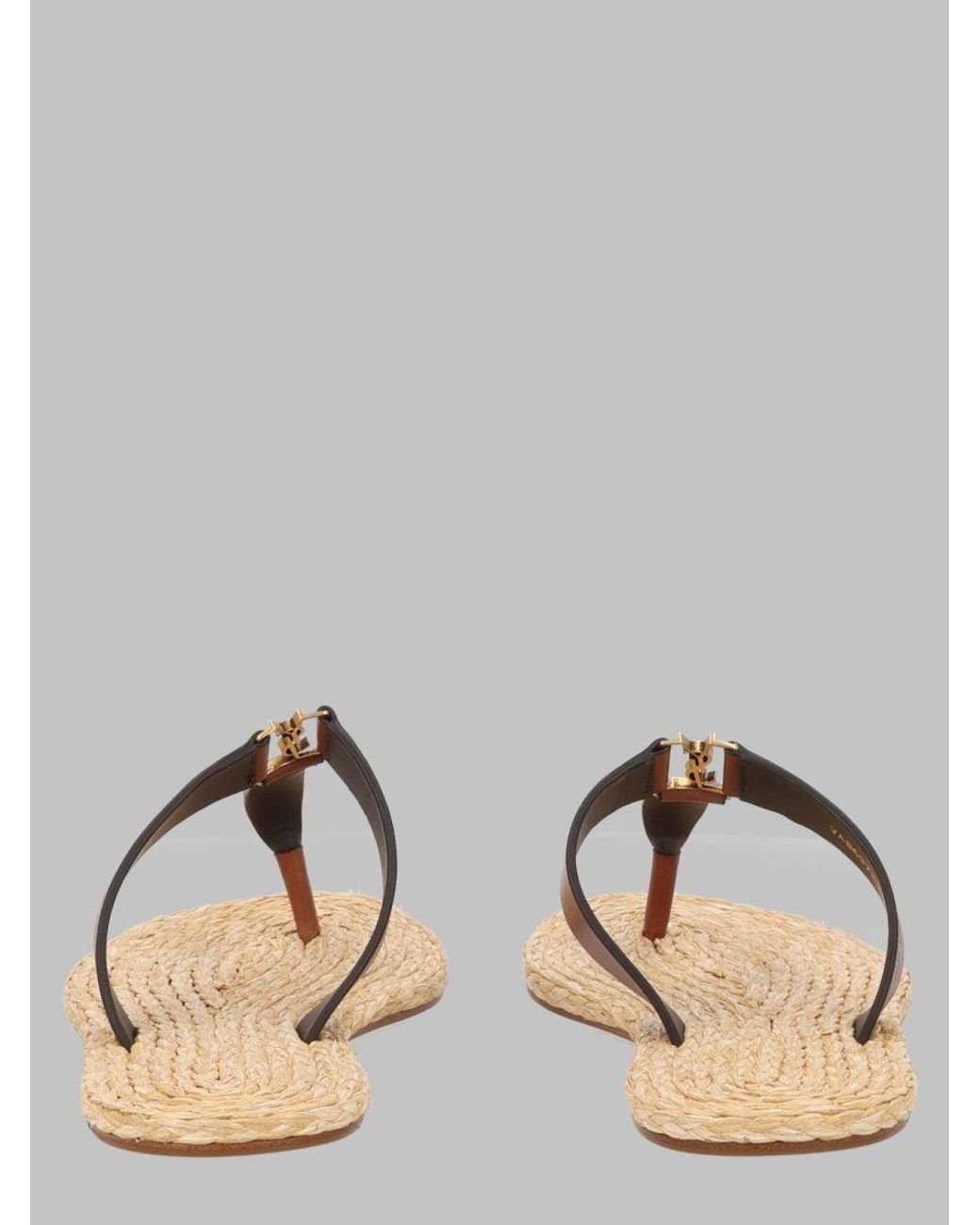 Saint Laurent Metallic 100% Leather Sandals