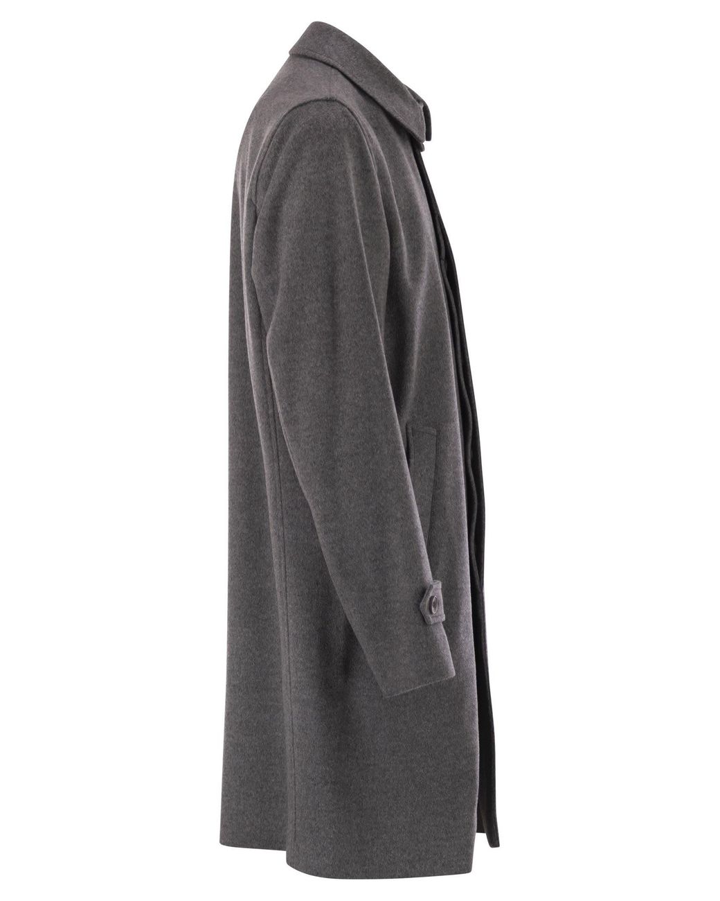 Herno Gray Wool And Cashmere Coat for men