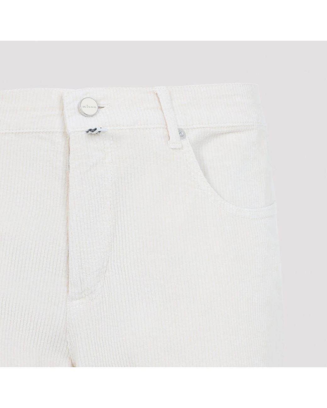 Kiton White Cotton Paint for men
