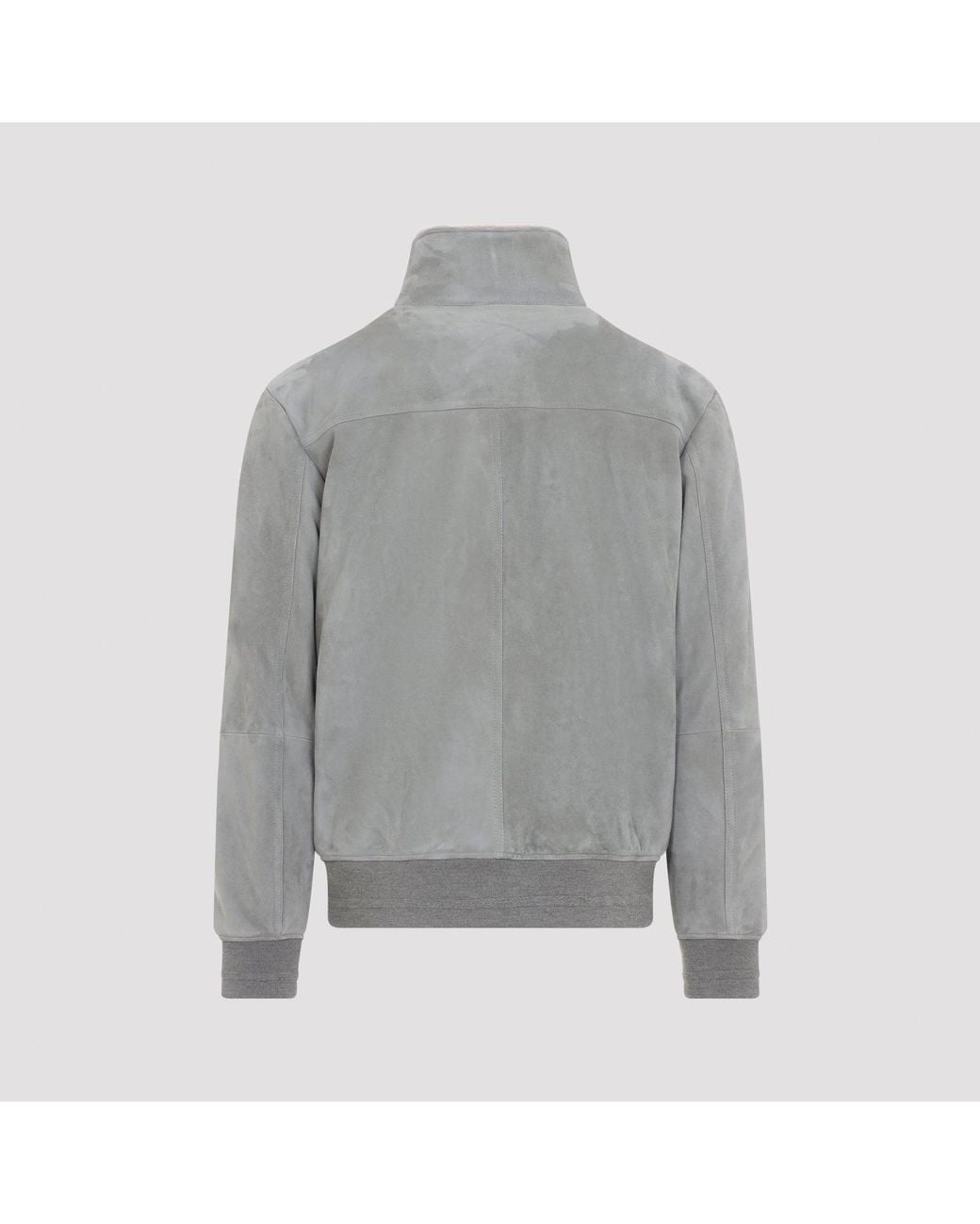 Canali Gray Bomber Jacket for men