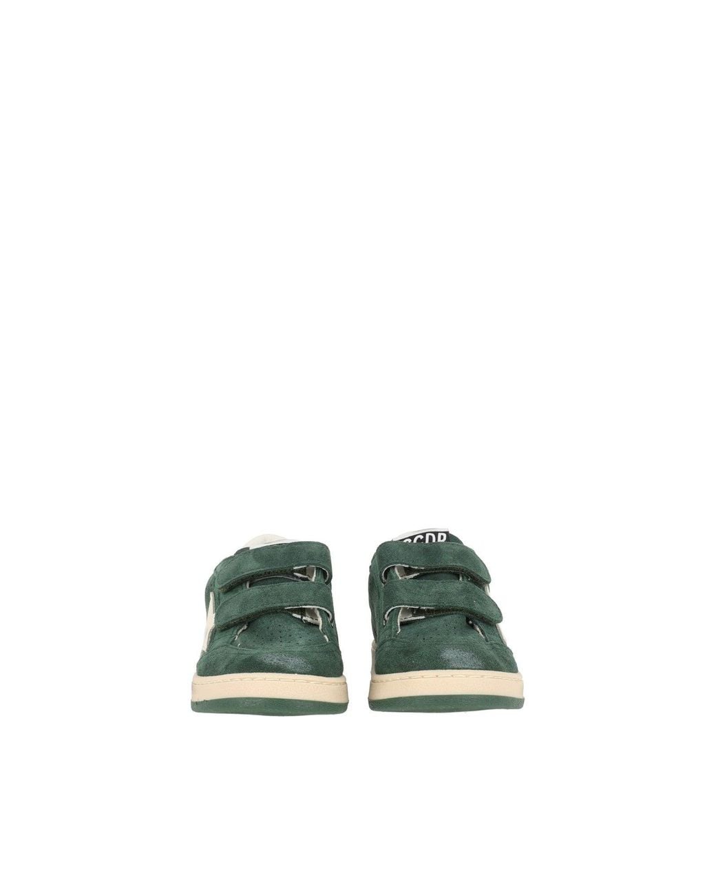 Golden Goose Deluxe Brand Green Sneakers Ball Star Strap Suede Upper Vamp Tongue And Spur Leather Star And Heel Dark/Cream