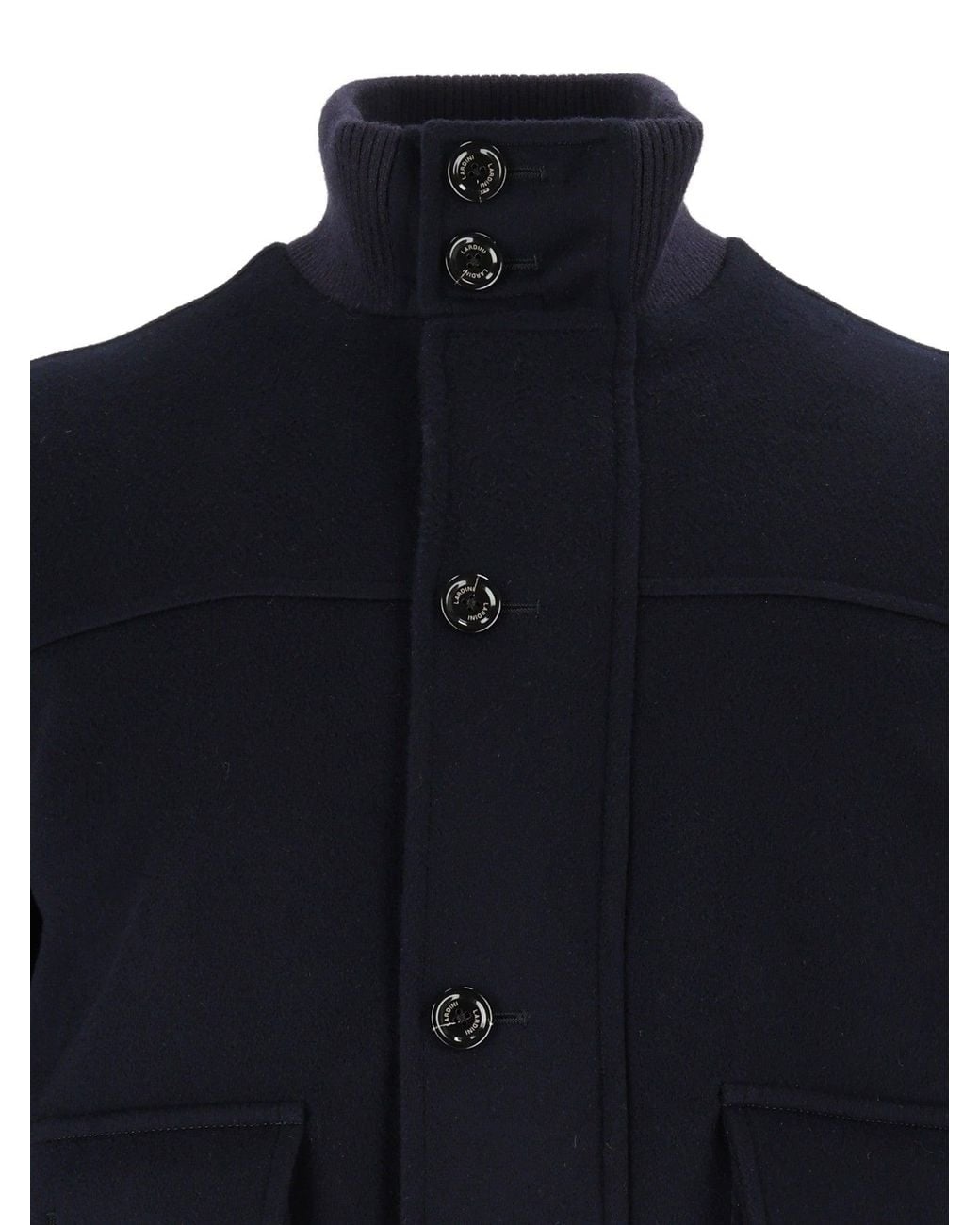 Lardini Blue Structured High Collar Jacket