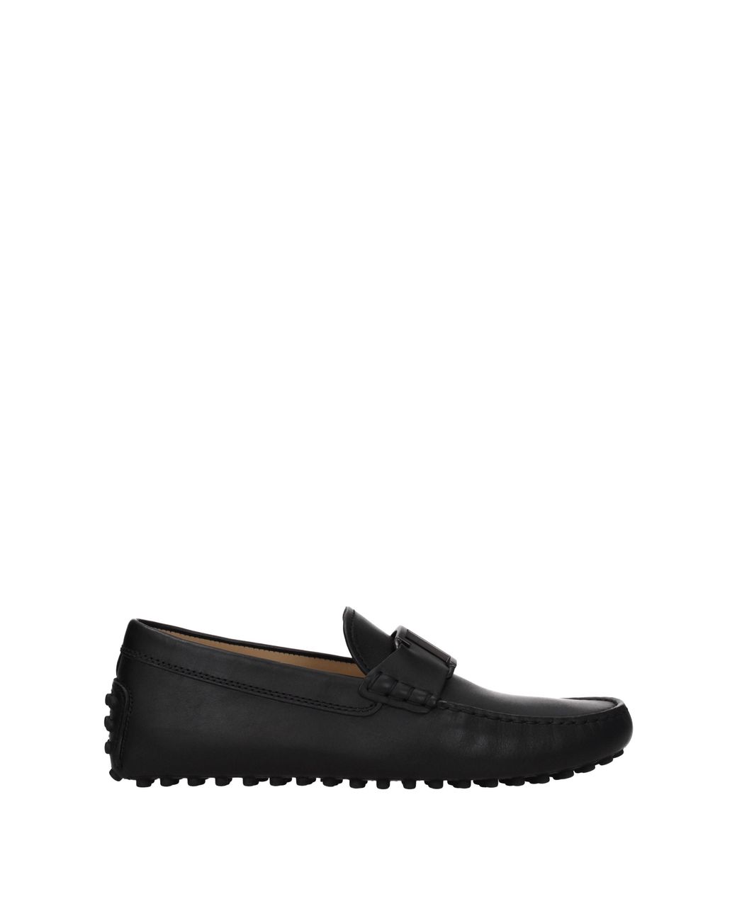 Tod's Black Moccasins Leather