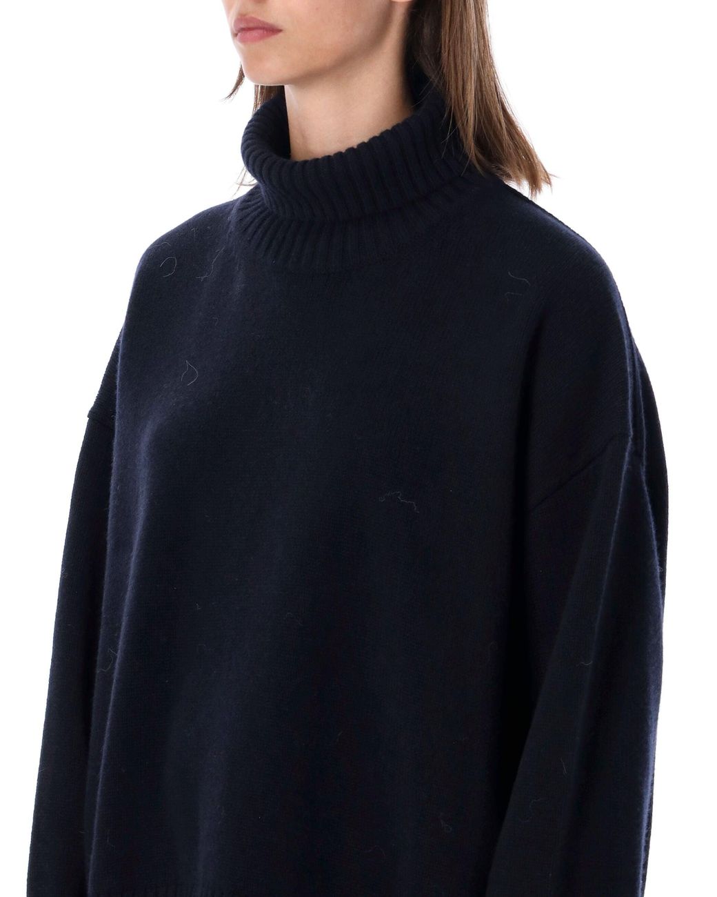 Soeur Blue Oversized Turtleneck Sweater