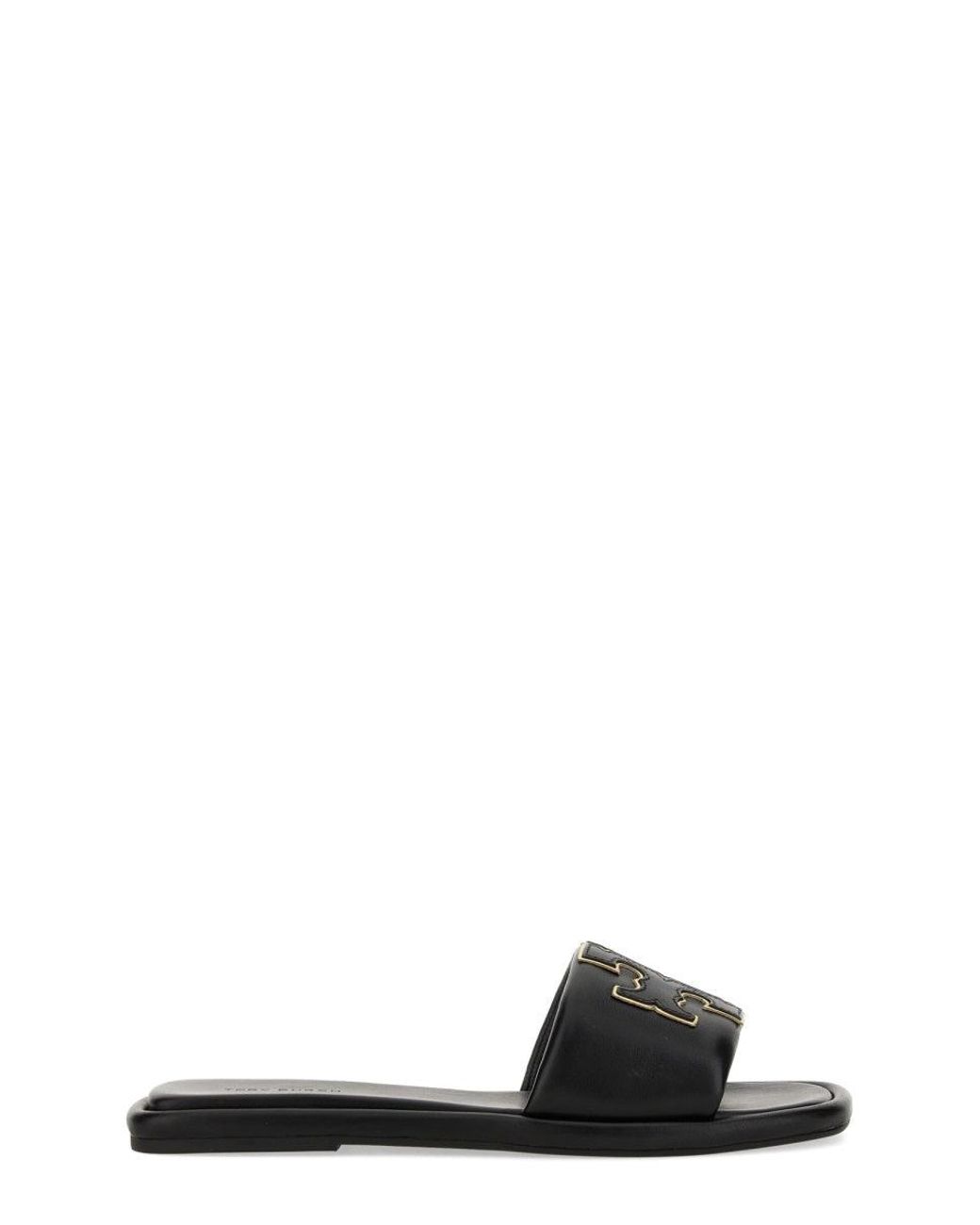 Tory Burch Black Sandal Slider "Bouble T"