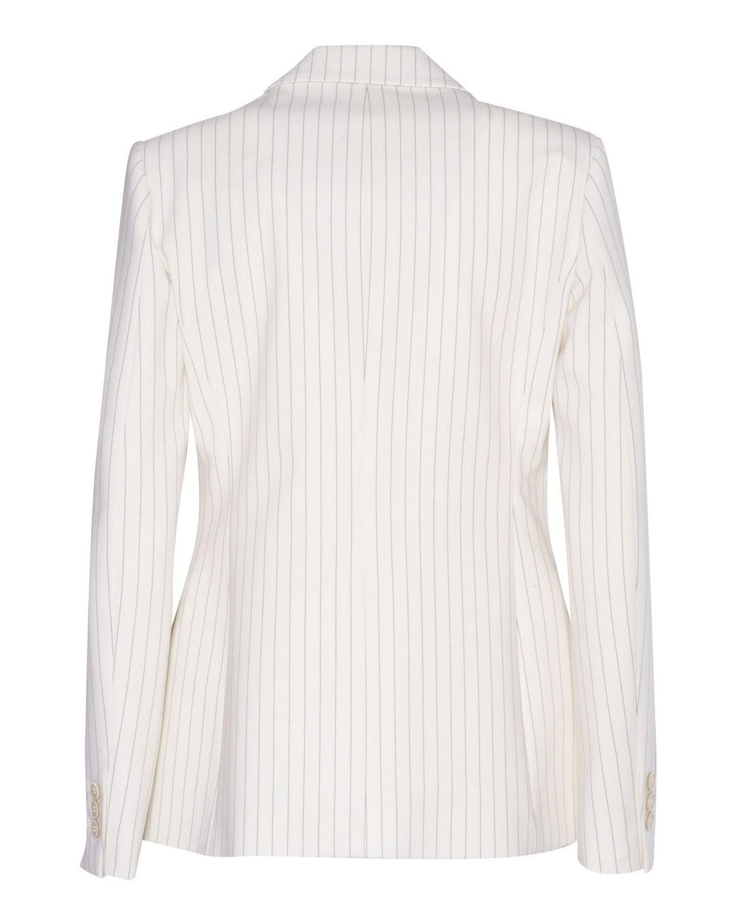 P.A.R.O.S.H. White Pinstripe Tailored Blazer With Notched Lapel