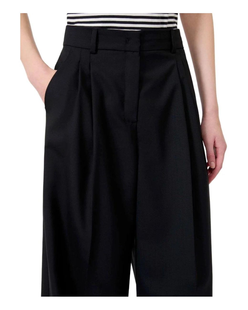 Weekend by Maxmara Black Ovvio Wide Leg Trousers