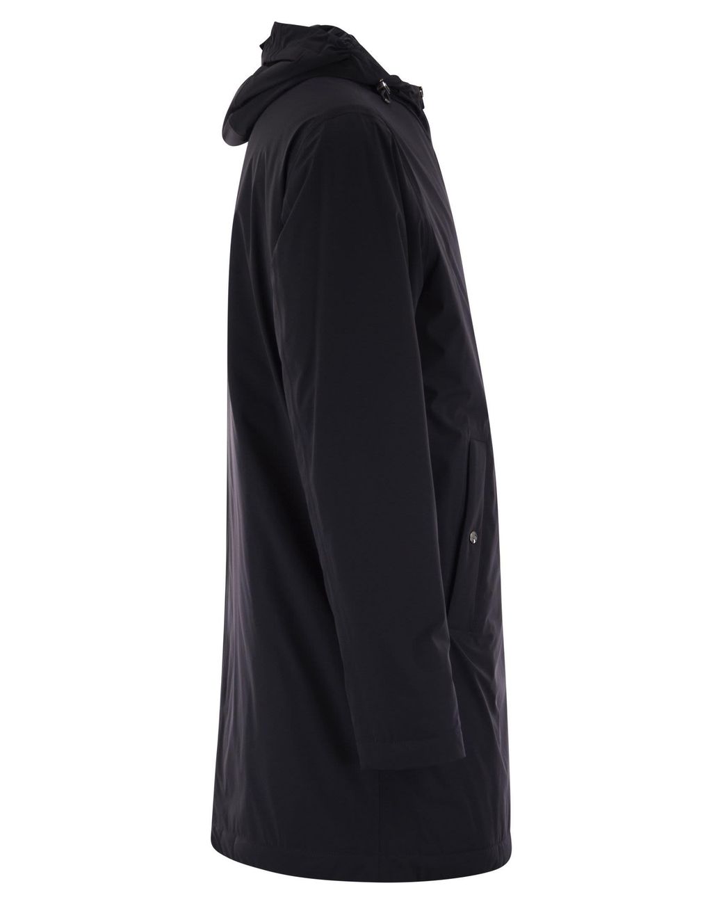 Herno Blue Long Nylon Jacket for men