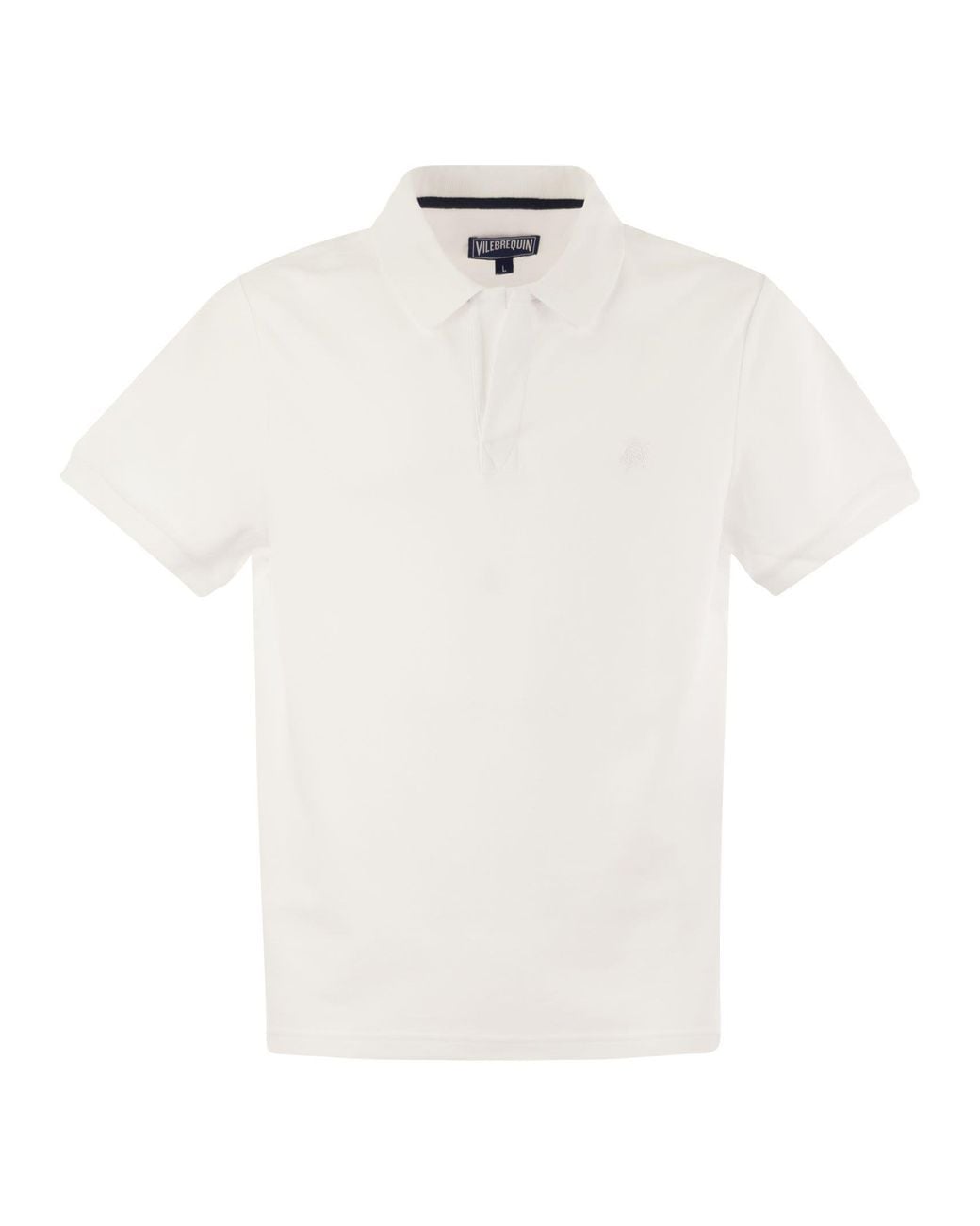 Vilebrequin White Organic Cotton Pique Polo Shirt for men
