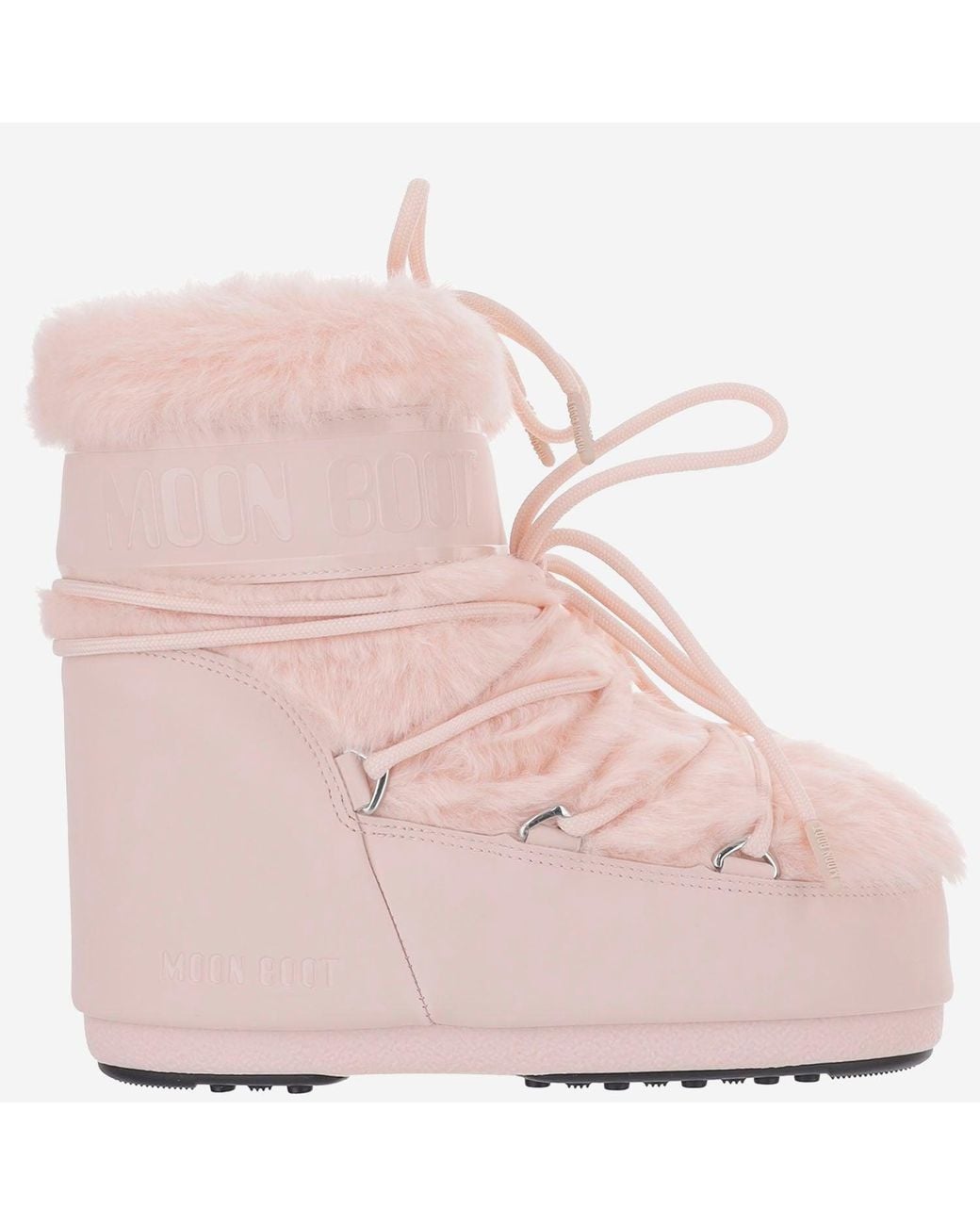 Moon Boot Pink Icon Low Faux Fur Ankle Boots