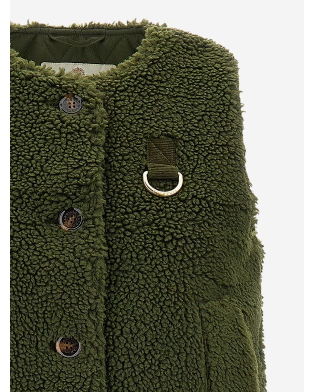 Chaleco de nailon con efecto pelo de Barbour de color Green