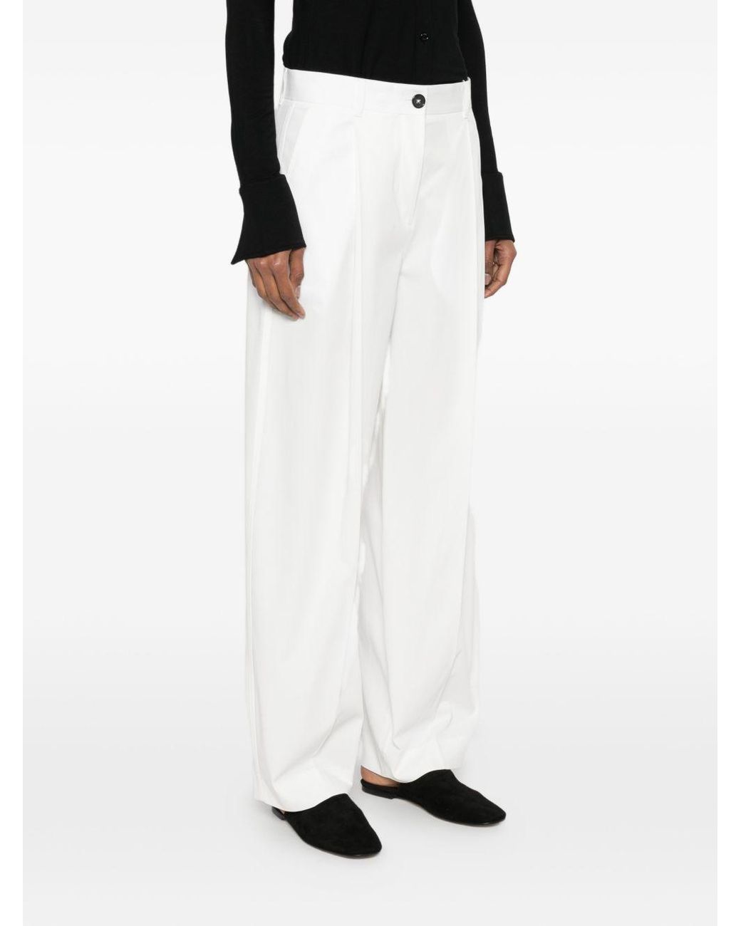 Totême White Relaxed Fit Pants