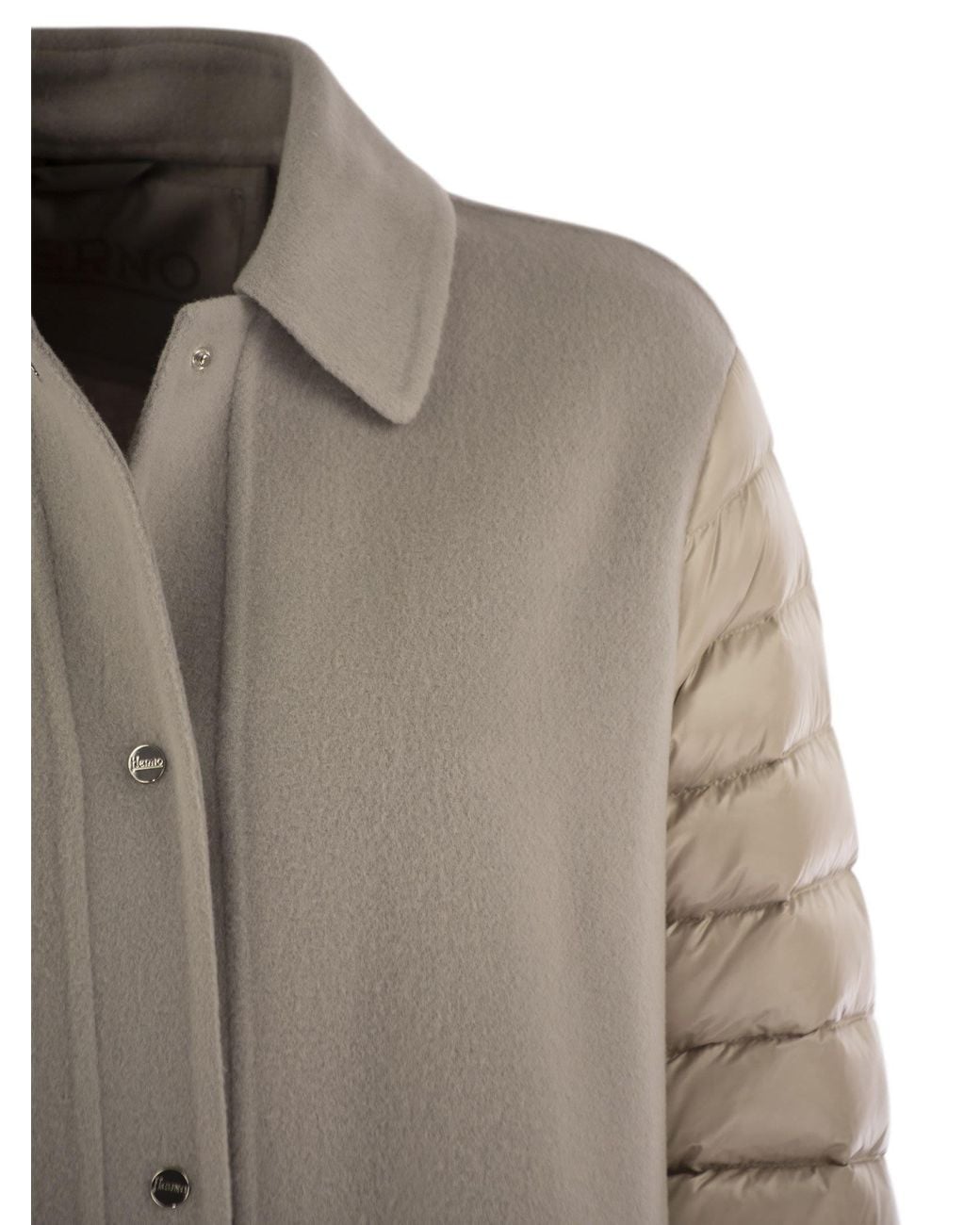 Herno Gray Coat With Down Sleeves