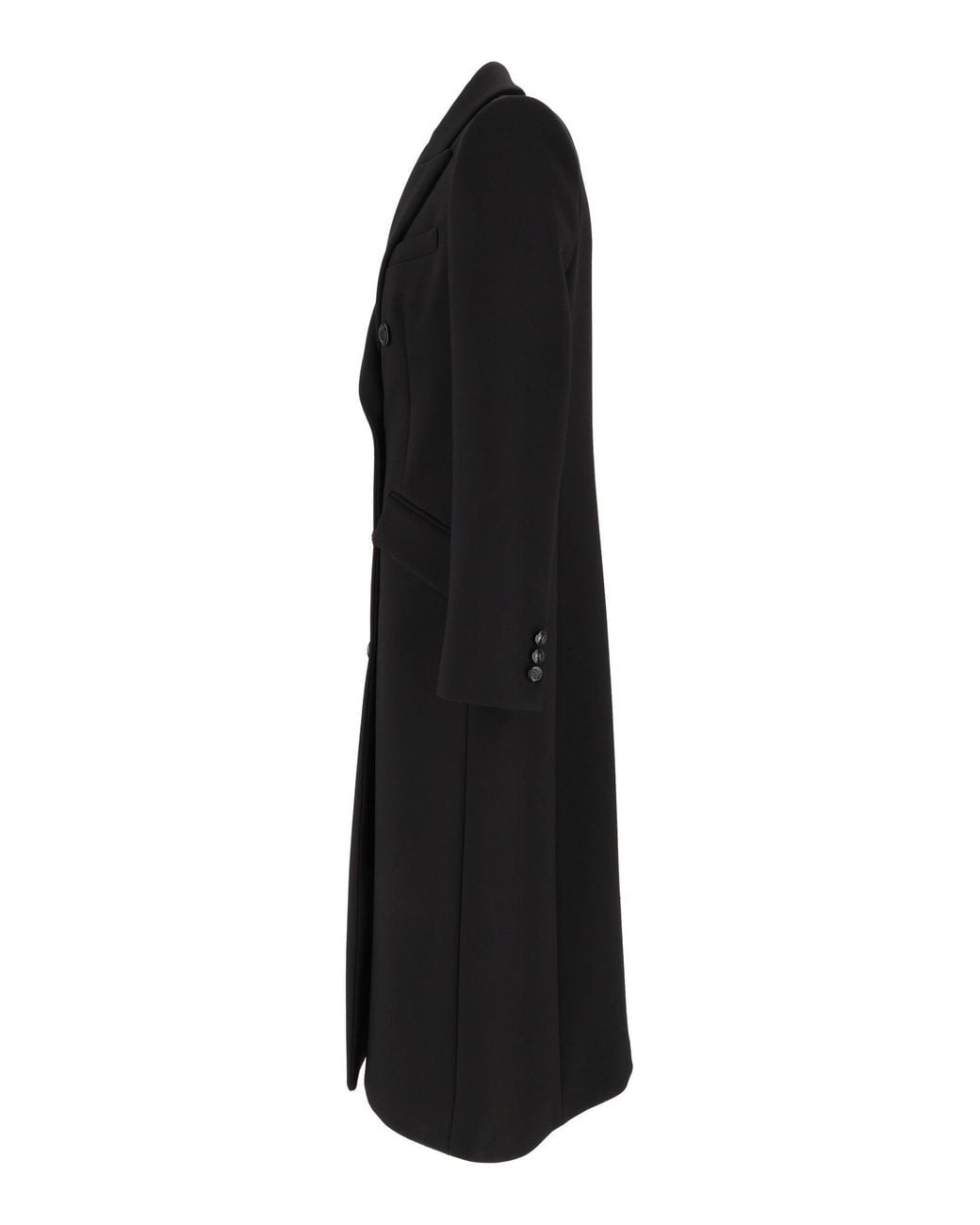 Elisabetta Franchi Black Double-Breasted Structured Coat