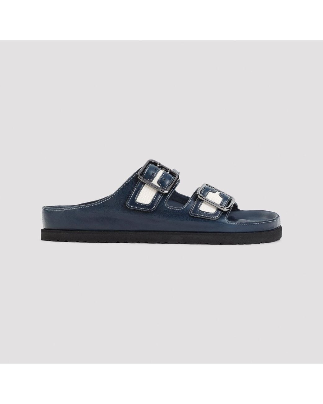 Birkenstock Blue Arizona Canvas Sandals With Natural Cork Footbed for men