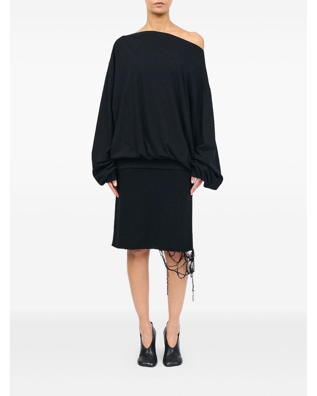 MM6 by Maison Margiela Black Cotton Oversized Top