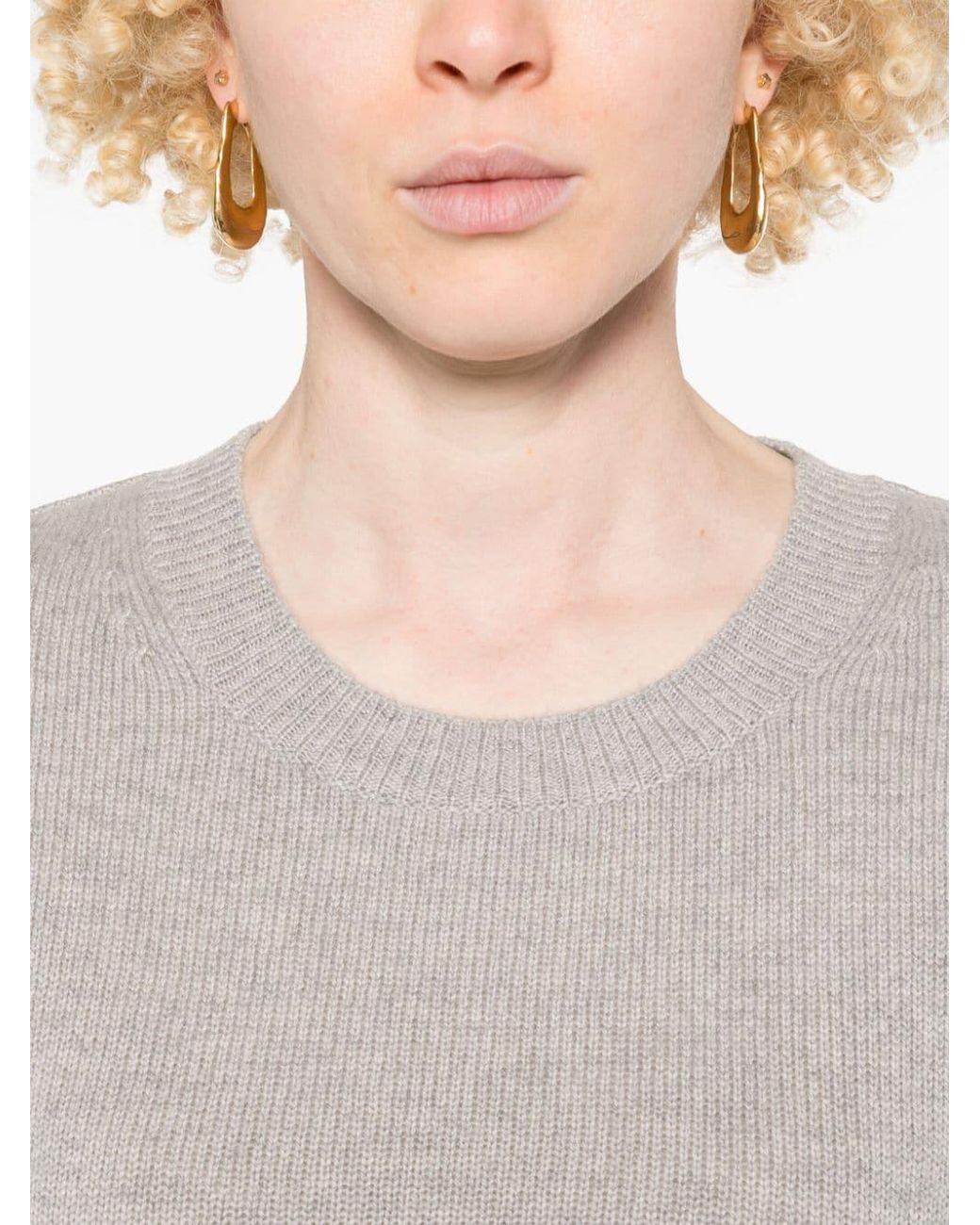 Lisa Yang Gray Mable Cashmere Crewneck Sweater